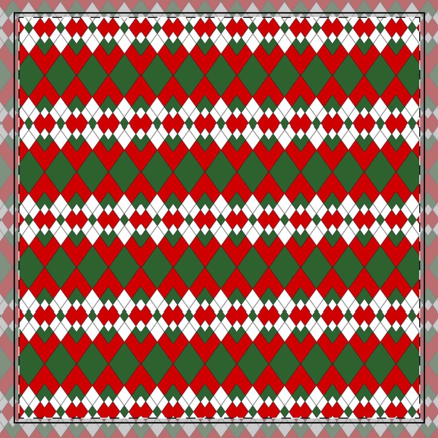 Christmas Extra Argyle Cotton Twill Napkin