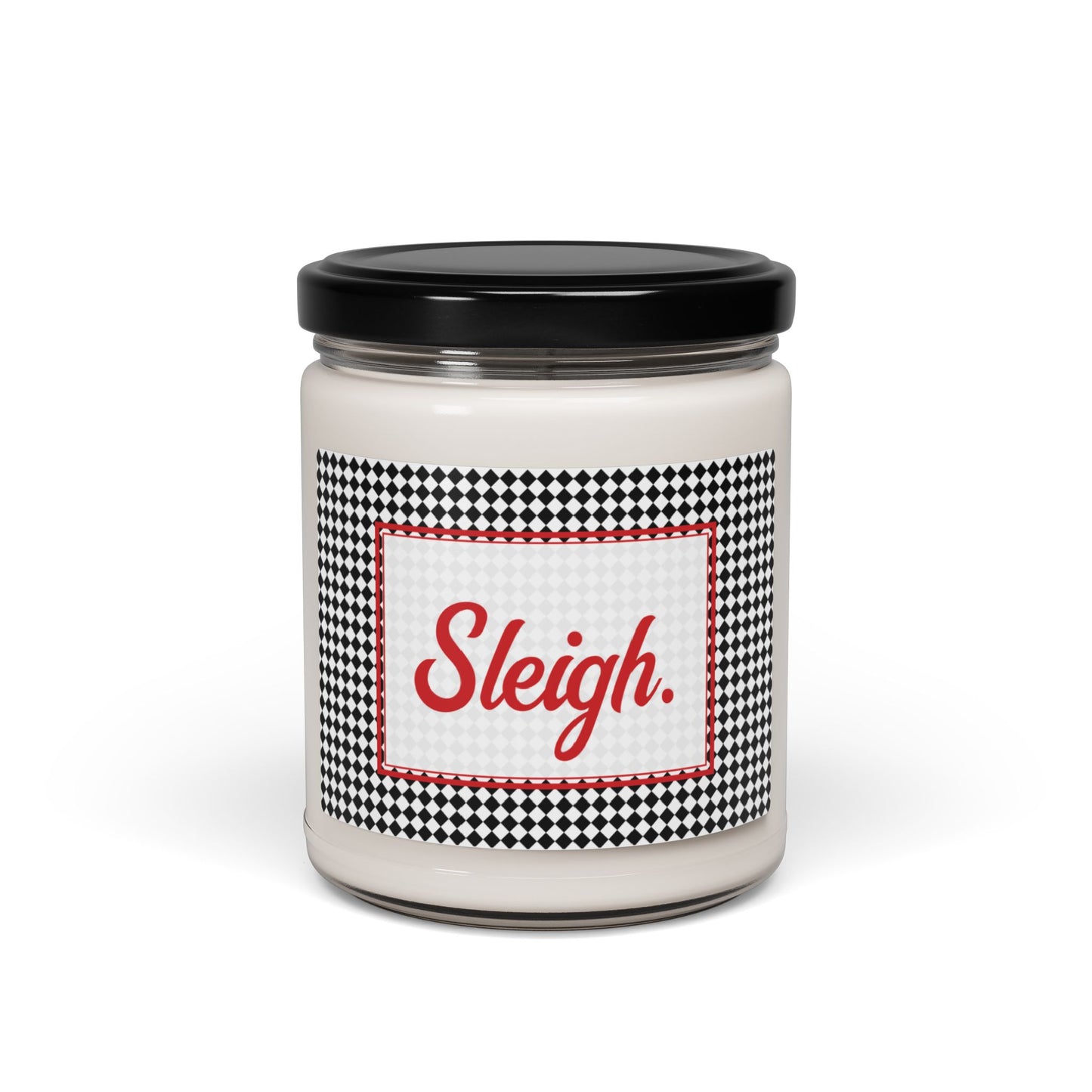 Sleigh- Black Argyle Scented Soy Candle, 9oz