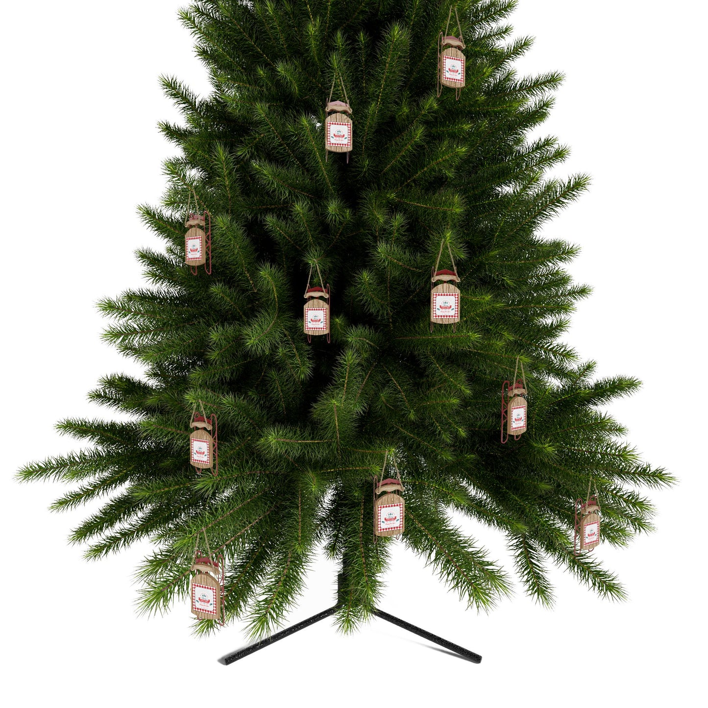 Merry Christmas & Happy New Year Red Sled Ornament