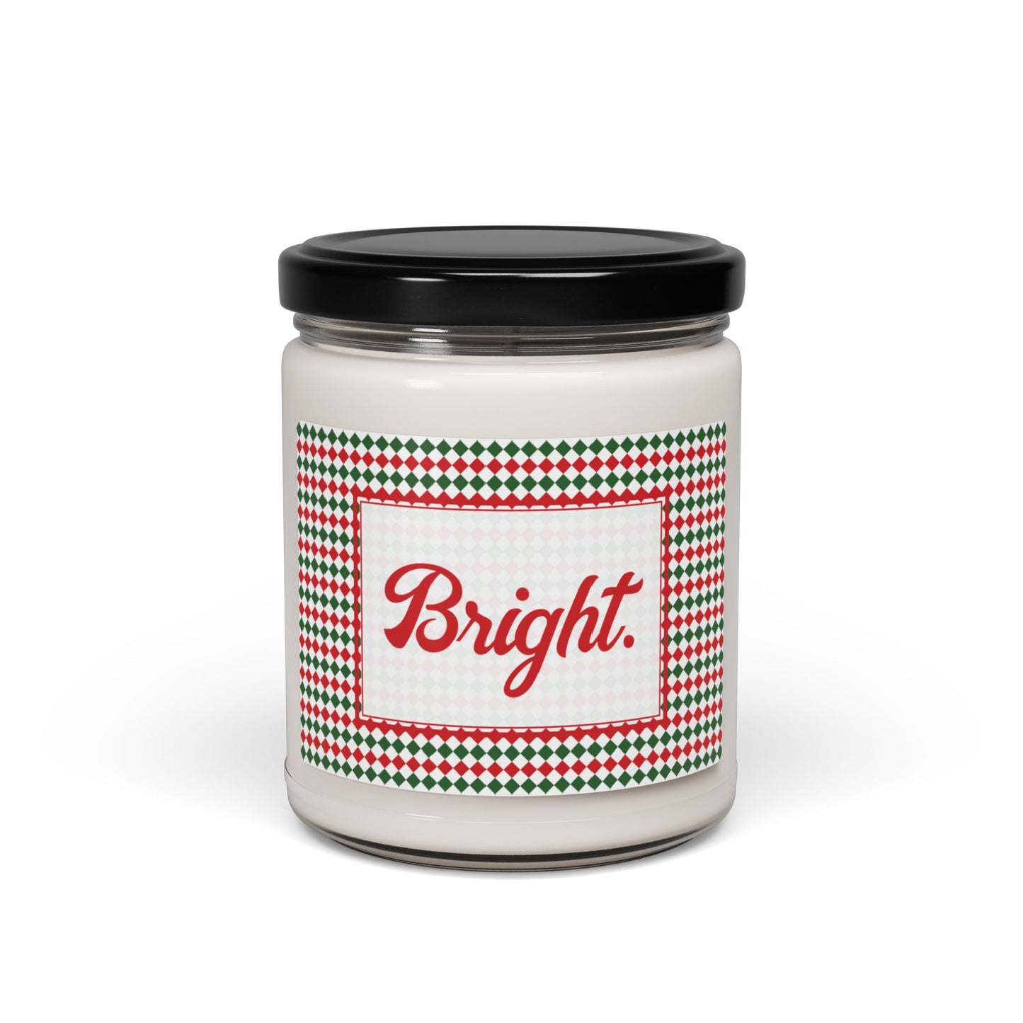 Bright- Christmas Argyle Scented Soy Candle, 9oz