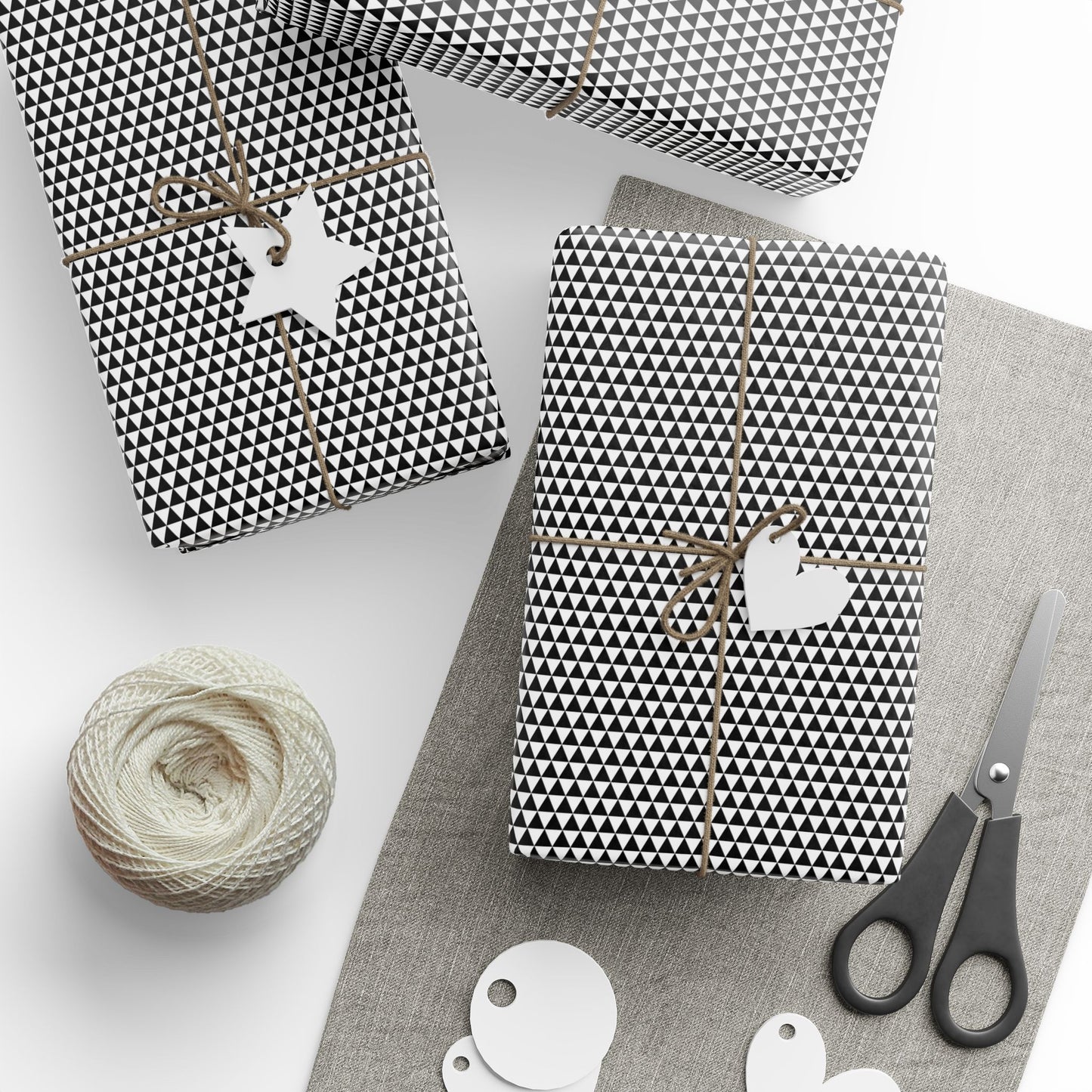 Black Tiny Triangles Wrapping Paper