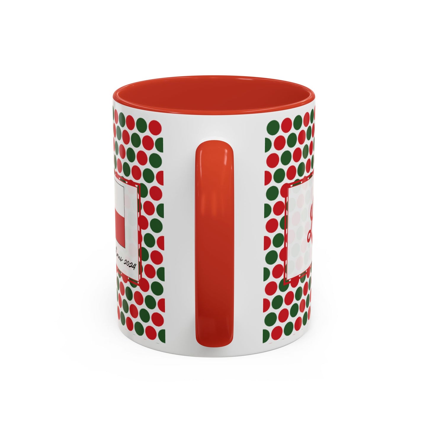 Lit- Christmas Polka Dot Party Personalizable Christmas Ceramic Mug (11oz, 15 oz)