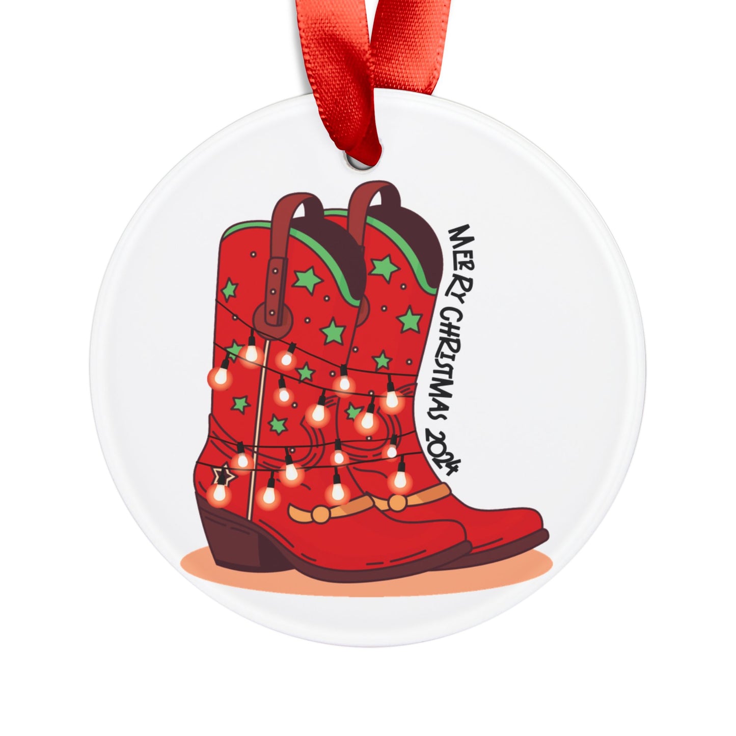 "Dancer" Christmas Cowboy Boots Ornament