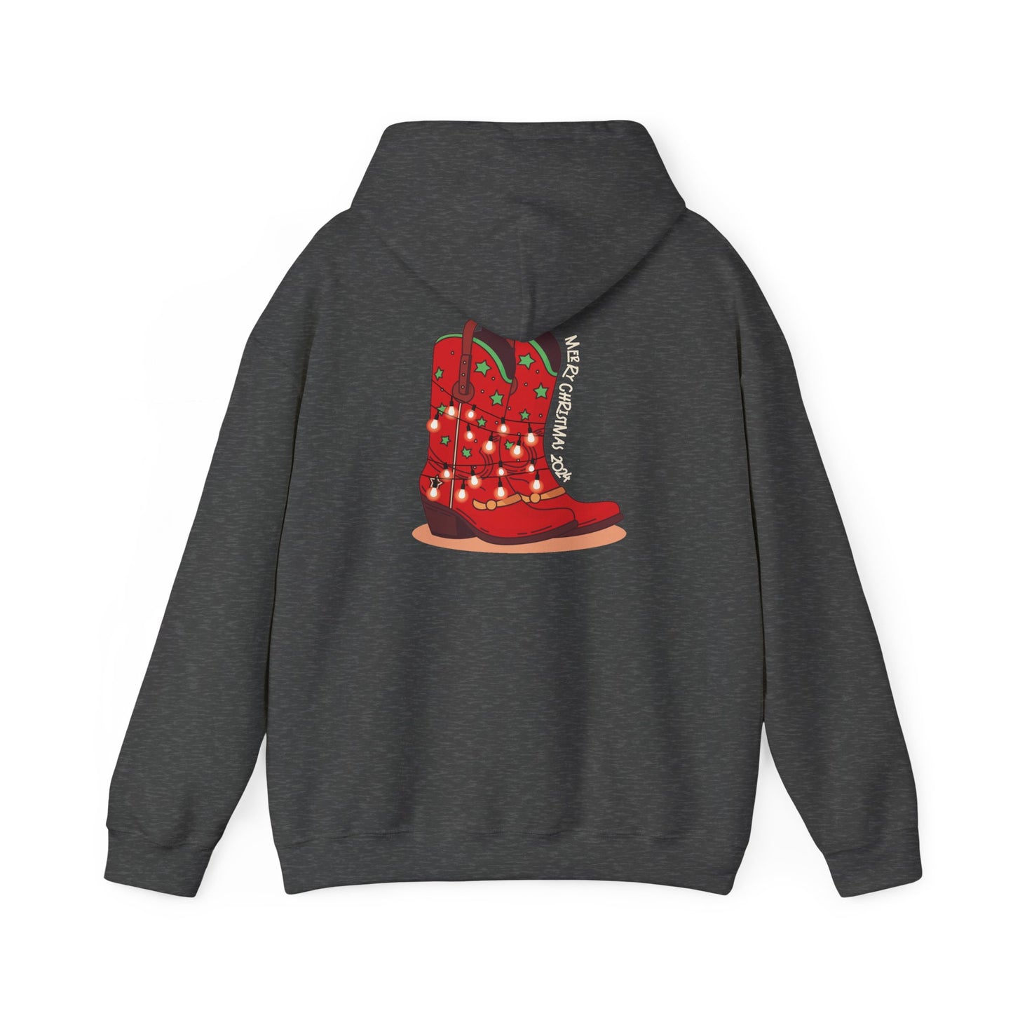 Dancer- Texas Christmas Cowboy Boots Unisex Heavy Blend™ Hooded Sweatshirt