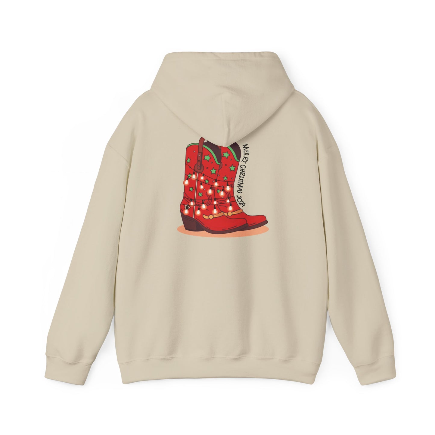 Dancer- Texas Christmas Cowboy Boots Unisex Heavy Blend™ Hooded Sweatshirt
