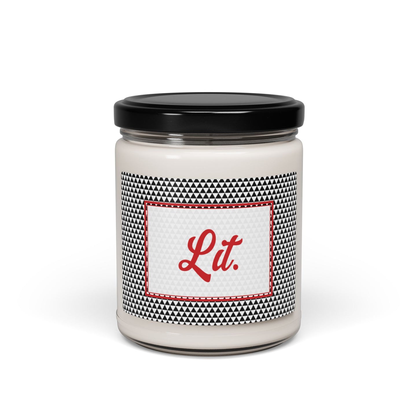Lit- Black Triangles Scented Soy Candle, 9oz
