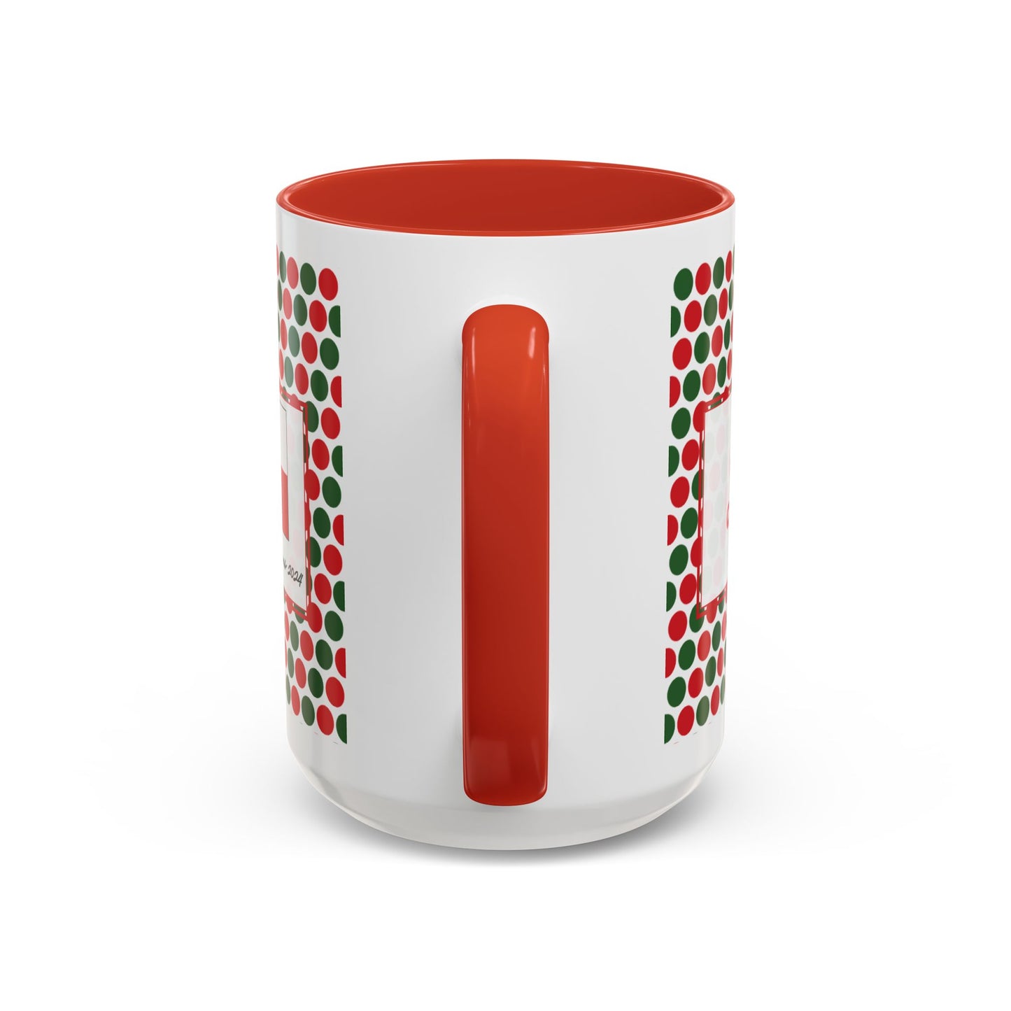 Lit- Christmas Polka Dot Party Personalizable Christmas Ceramic Mug (11oz, 15 oz)