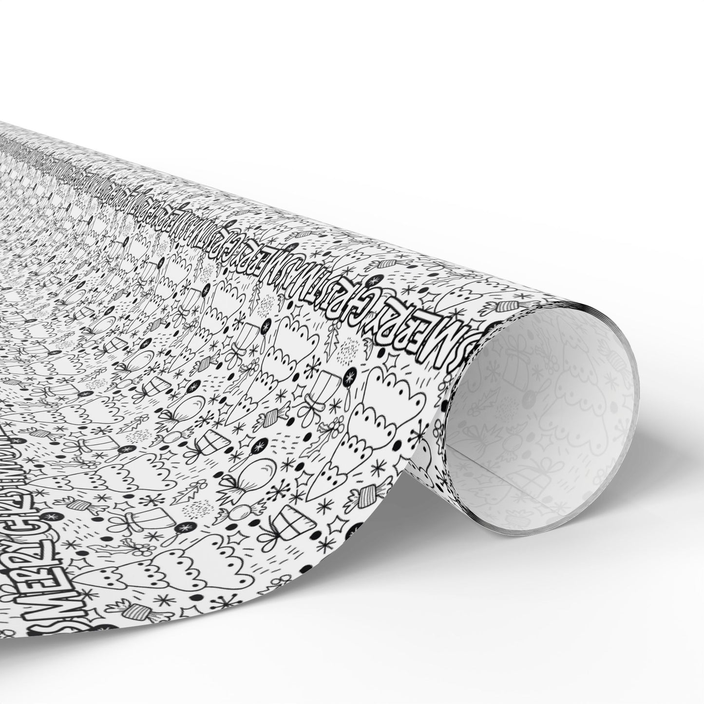 Christmas Party Coloring Activity Wrapping Paper