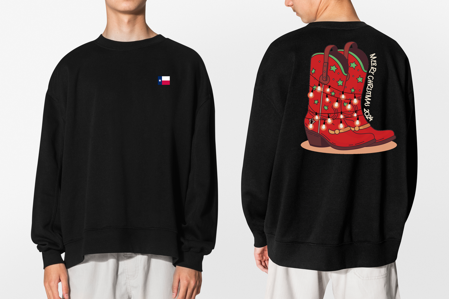 Dancer- Christmas Cowboy Boots Unisex Heavy Blend™ Crewneck Sweatshirt