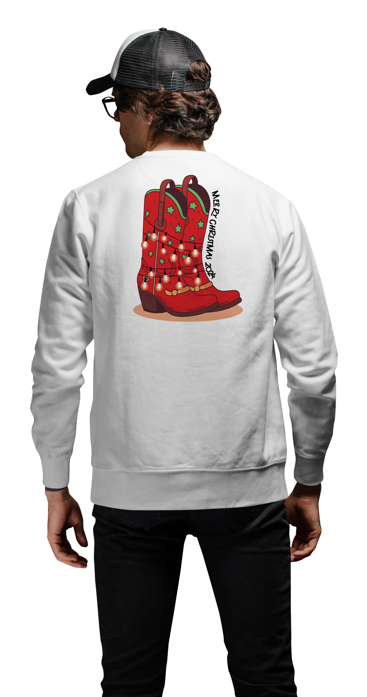 Dancer- Christmas Cowboy Boots Unisex Heavy Blend™ Crewneck Sweatshirt