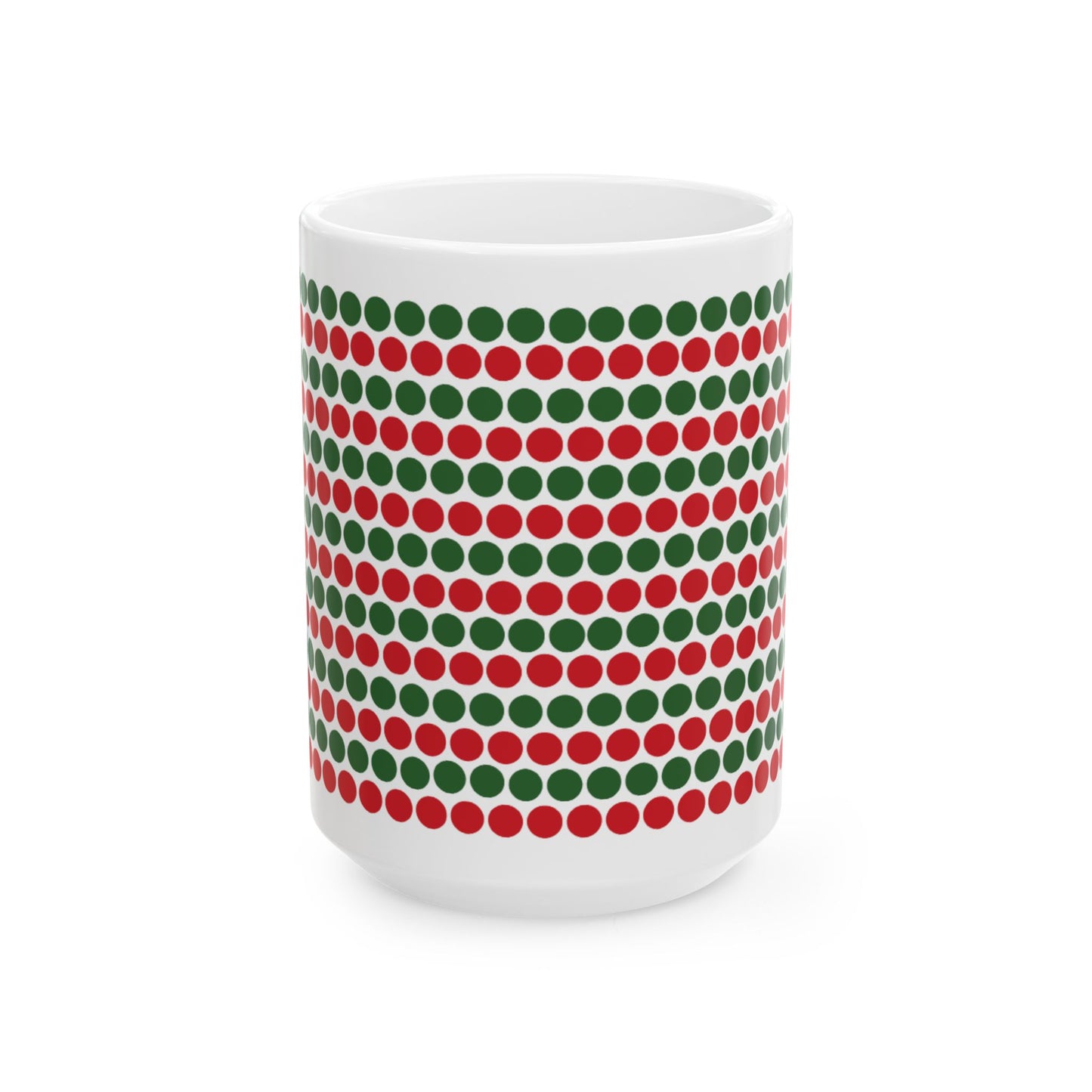 Christmas Polka Dots Ceramic Mug, (11oz, 15oz)