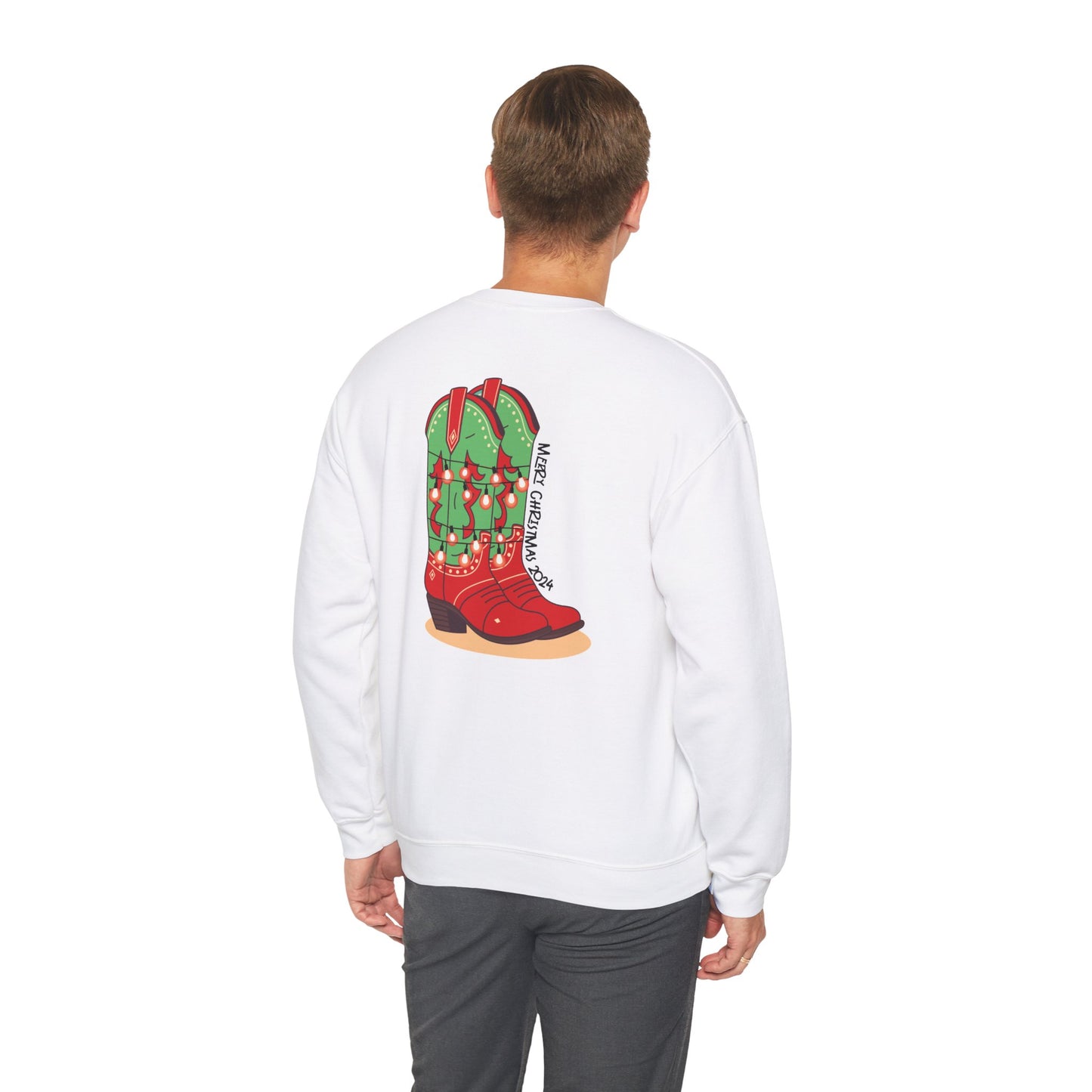 Dasher- Christmas Cowboy Boots Unisex Heavy Blend™ Crewneck Sweatshirt