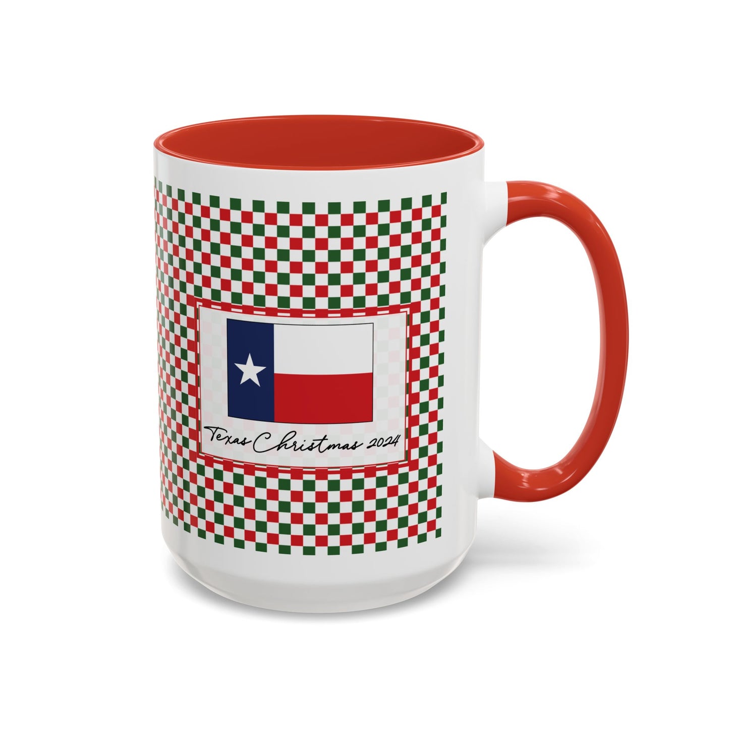 Jolly- Christmas Checkered Personalizable Christmas Ceramic Mug (11oz, 15 oz)