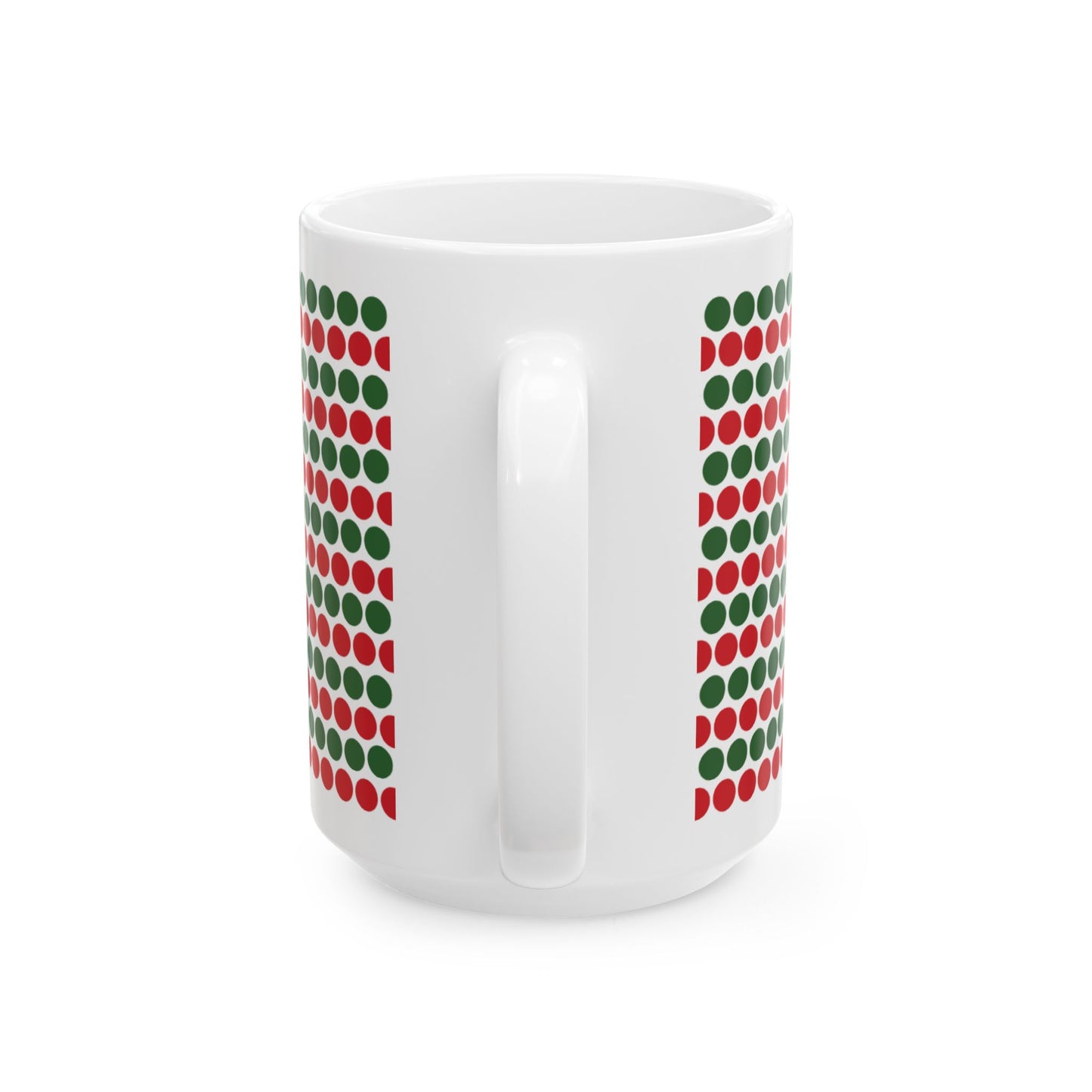 Christmas Polka Dots Ceramic Mug, (11oz, 15oz)