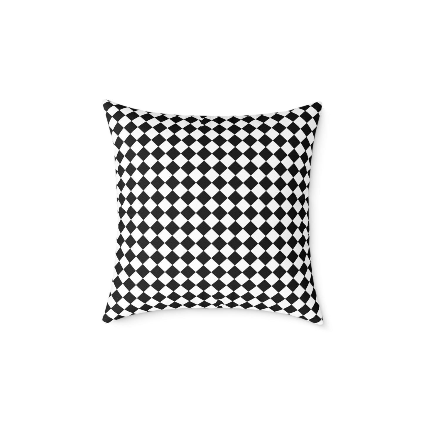 Black & White Argyle Christmas Decorative Pillow | Double‑Sided Poly Canvas Cushion, Vibrant Holiday Décor, 5 Sizes