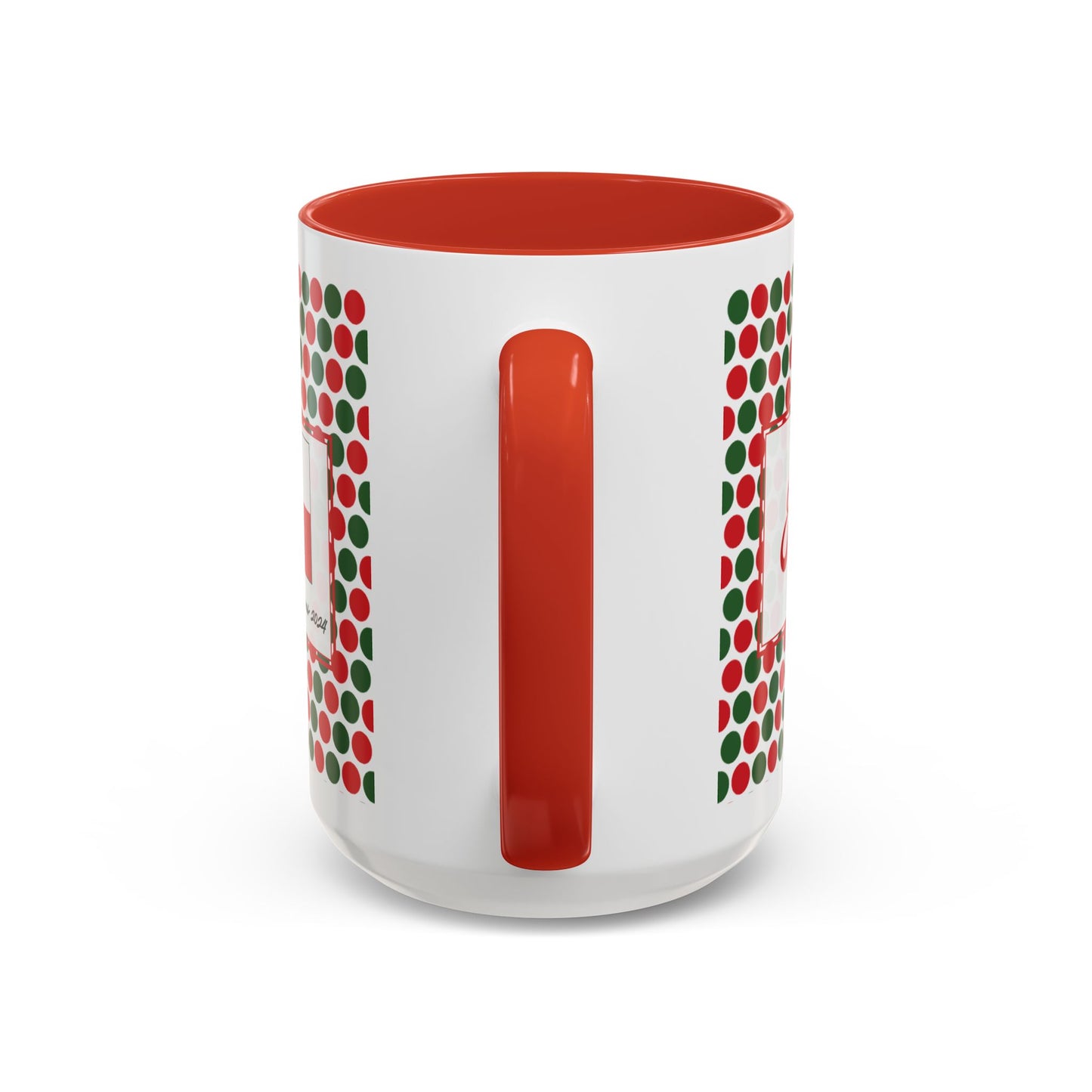 Jolly- Christmas Polka Dot Party Personalizable Christmas Ceramic Mug (11oz, 15 oz)