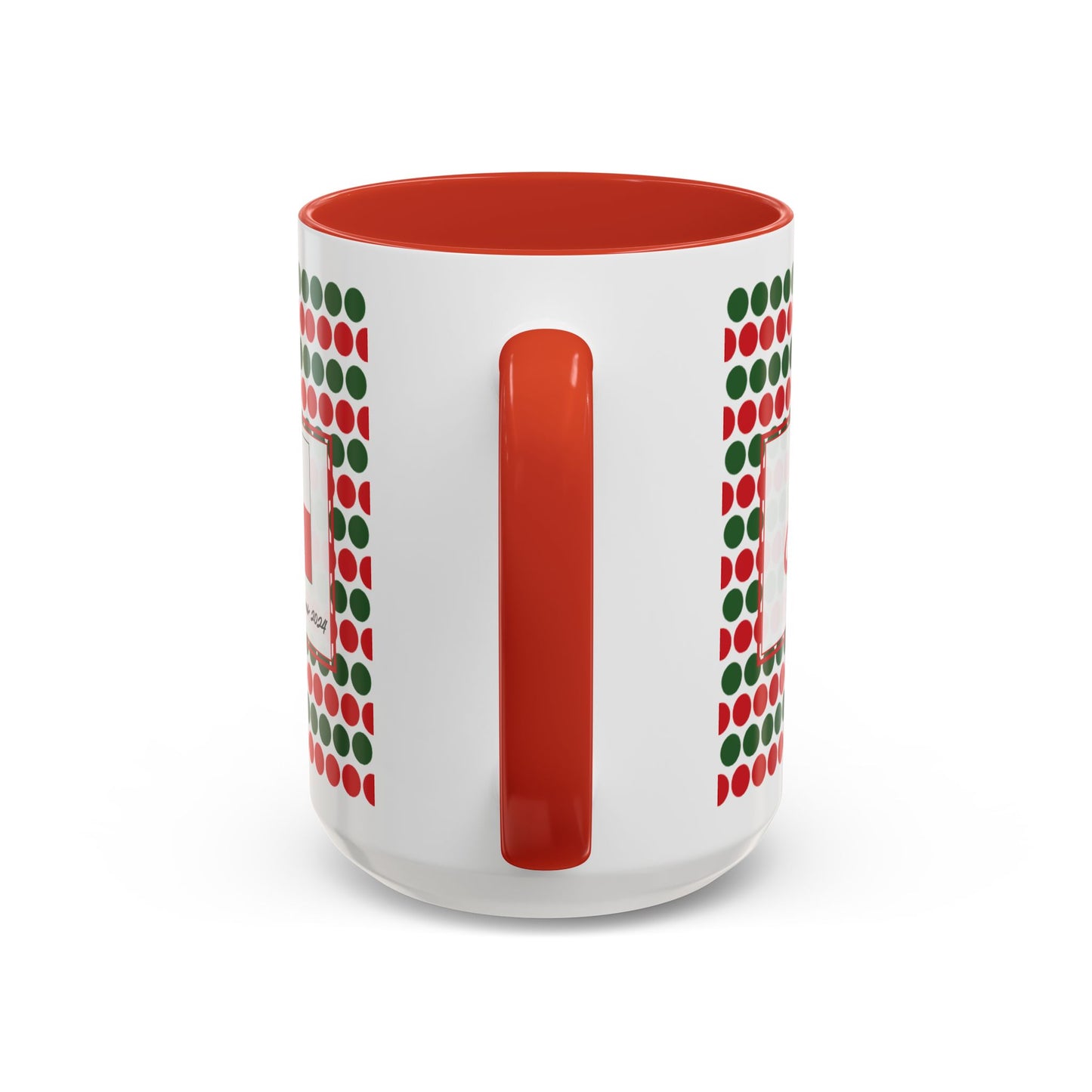 Joy- Christmas Polka Dot Personalizable Christmas Ceramic Mug (11oz, 15 oz)