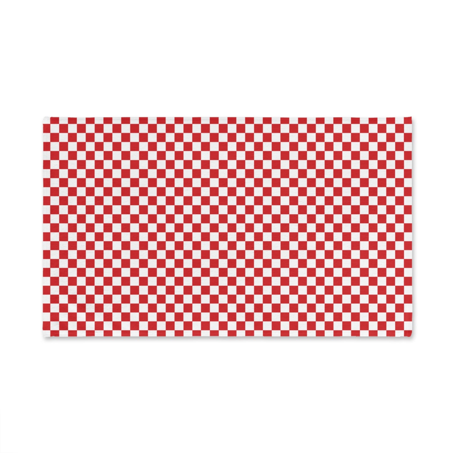 Red & White Check Holiday Hand Towel | Soft Cotton Back, Polyester Front, Festive Home Décor