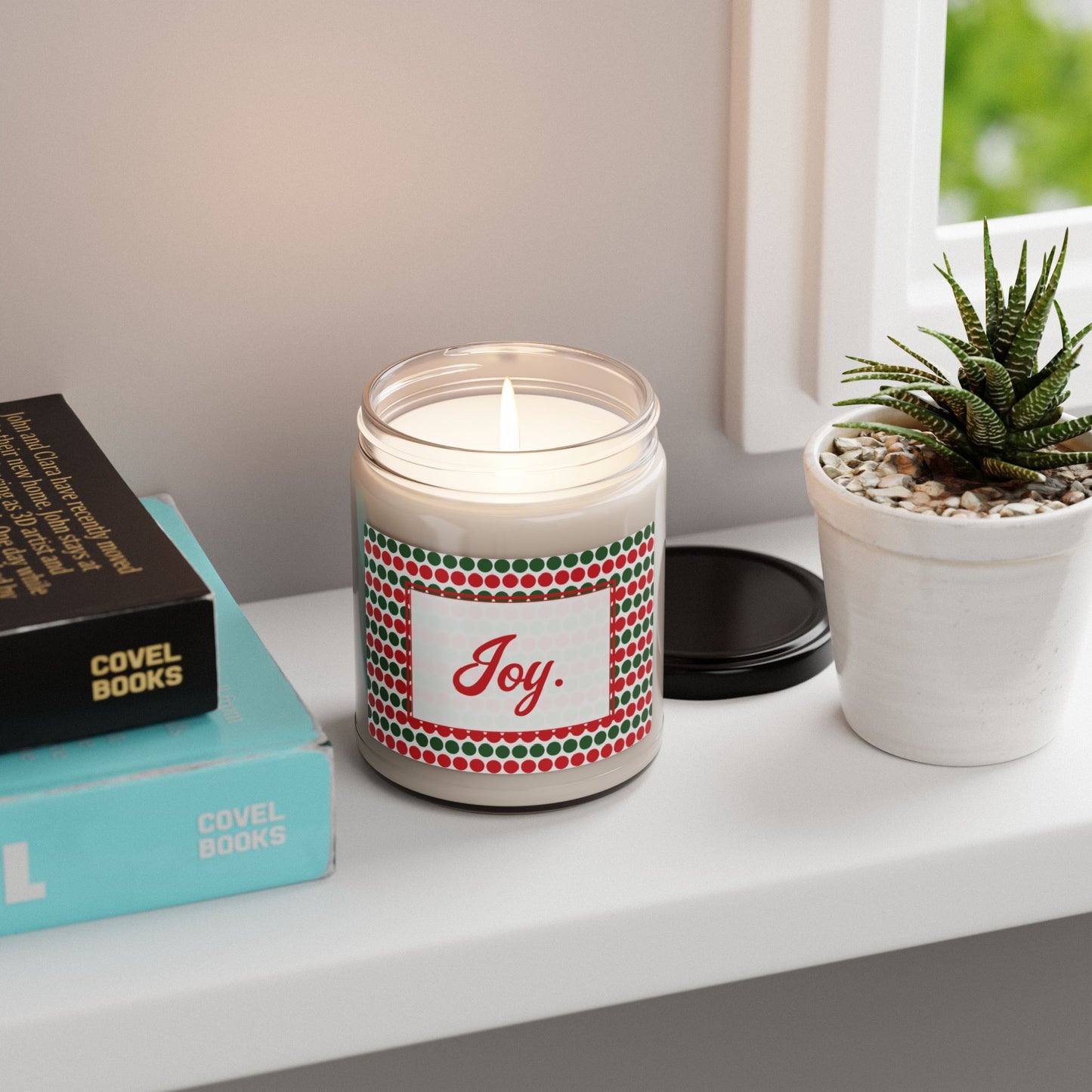 Joy- Christmas Polka Dots Scented Soy Candle, 9oz