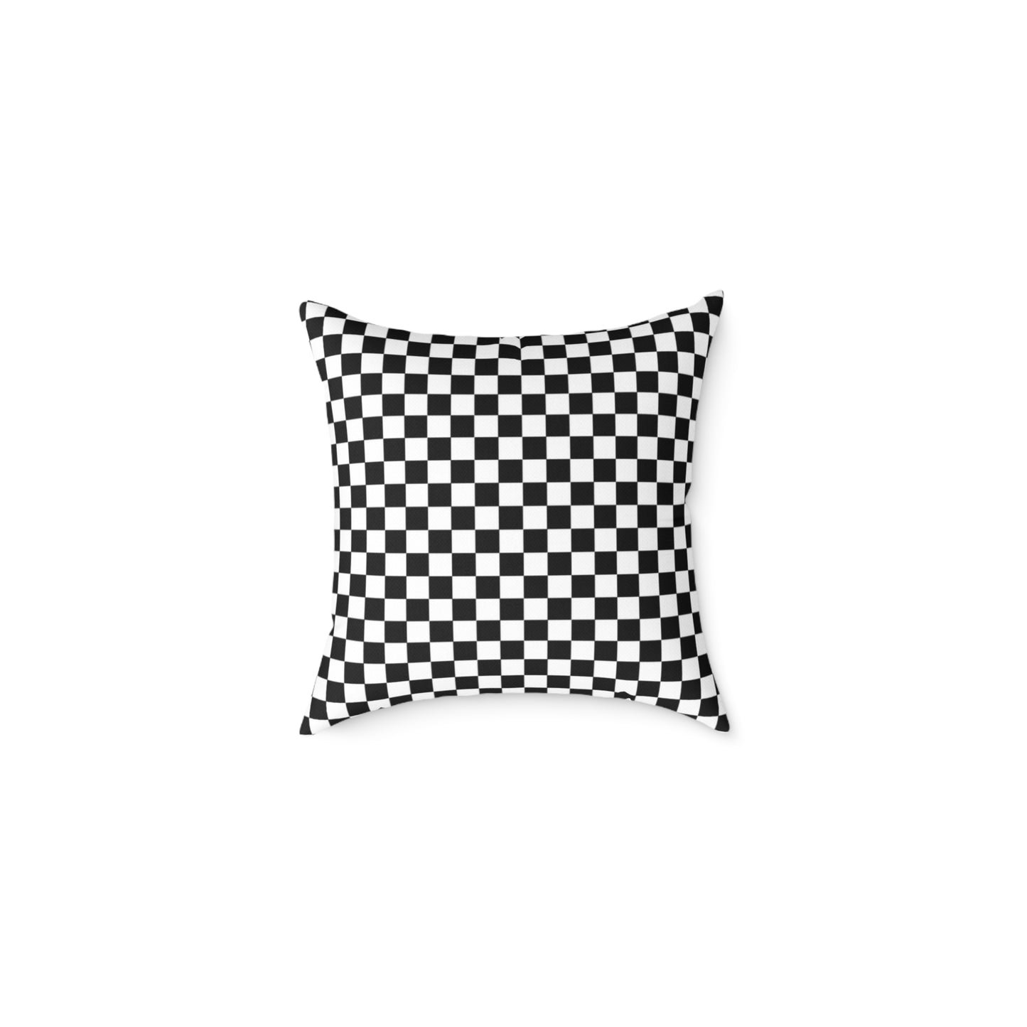 Black & White Check Christmas Decorative Pillow | Double‑Sided Poly Canvas Cushion, Vibrant Holiday Décor, 5 Sizes