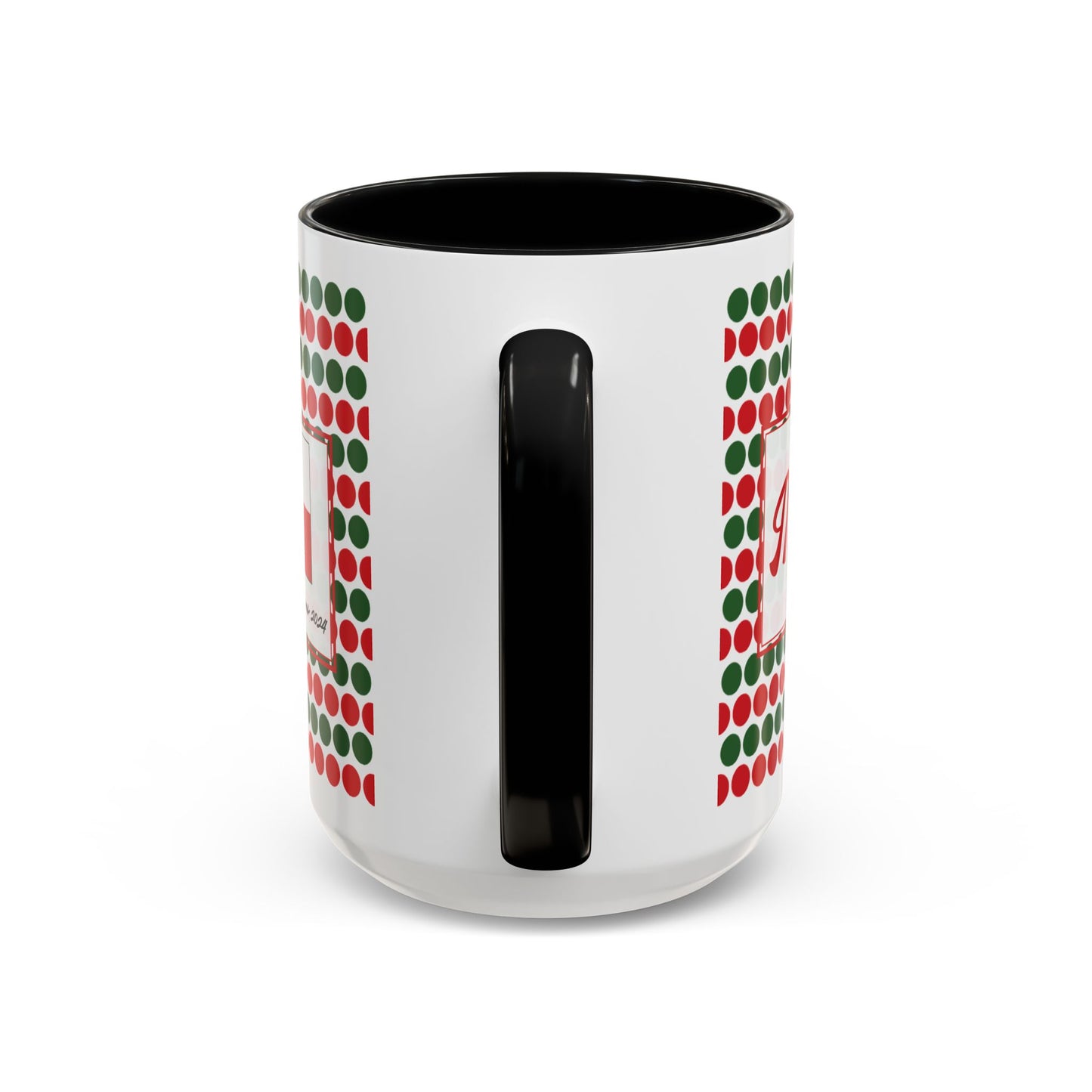 Merry- Christmas Polka Dots Personalizable Christmas Ceramic Mug (11oz, 15 oz)