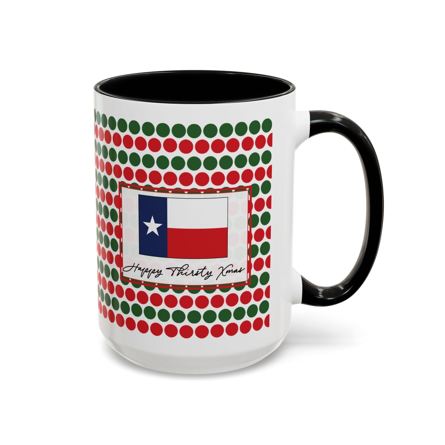 Lit- Christmas Polka Dots Personalizable Christmas Ceramic Mug (11oz, 15 oz)