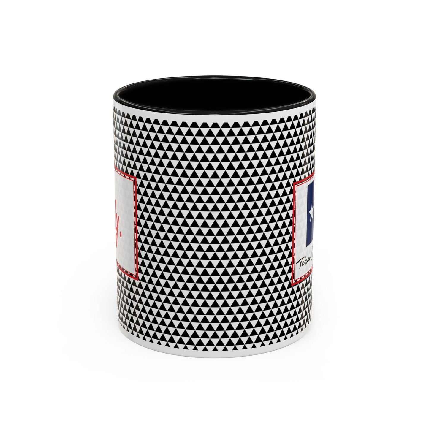 Jolly- Black Triangles Personalizable Christmas Ceramic Mug (11oz, 15 oz)