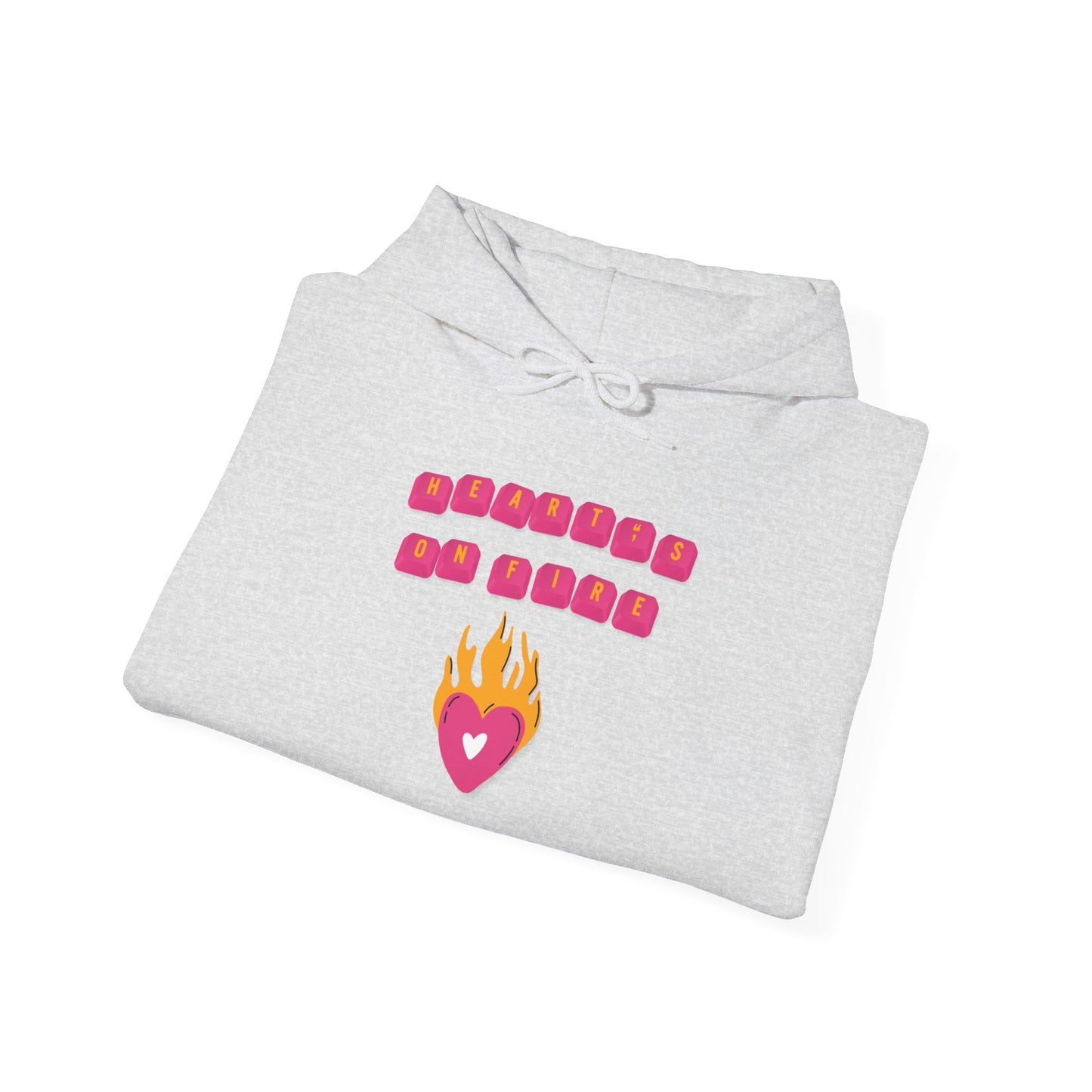 HEART'S ON FIRE Key Caps Flaming Heart Unisex Heavy Blend™ Hooded Sweatshirt