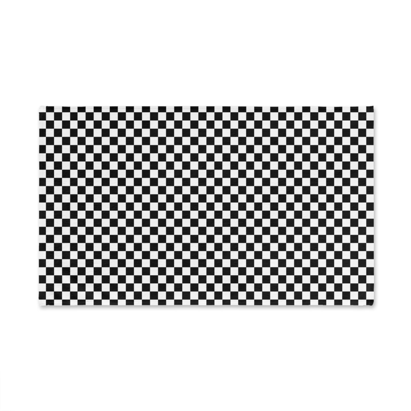 Black & White Check Holiday Hand Towel | Soft Cotton Back, Polyester Front, Festive Home Décor