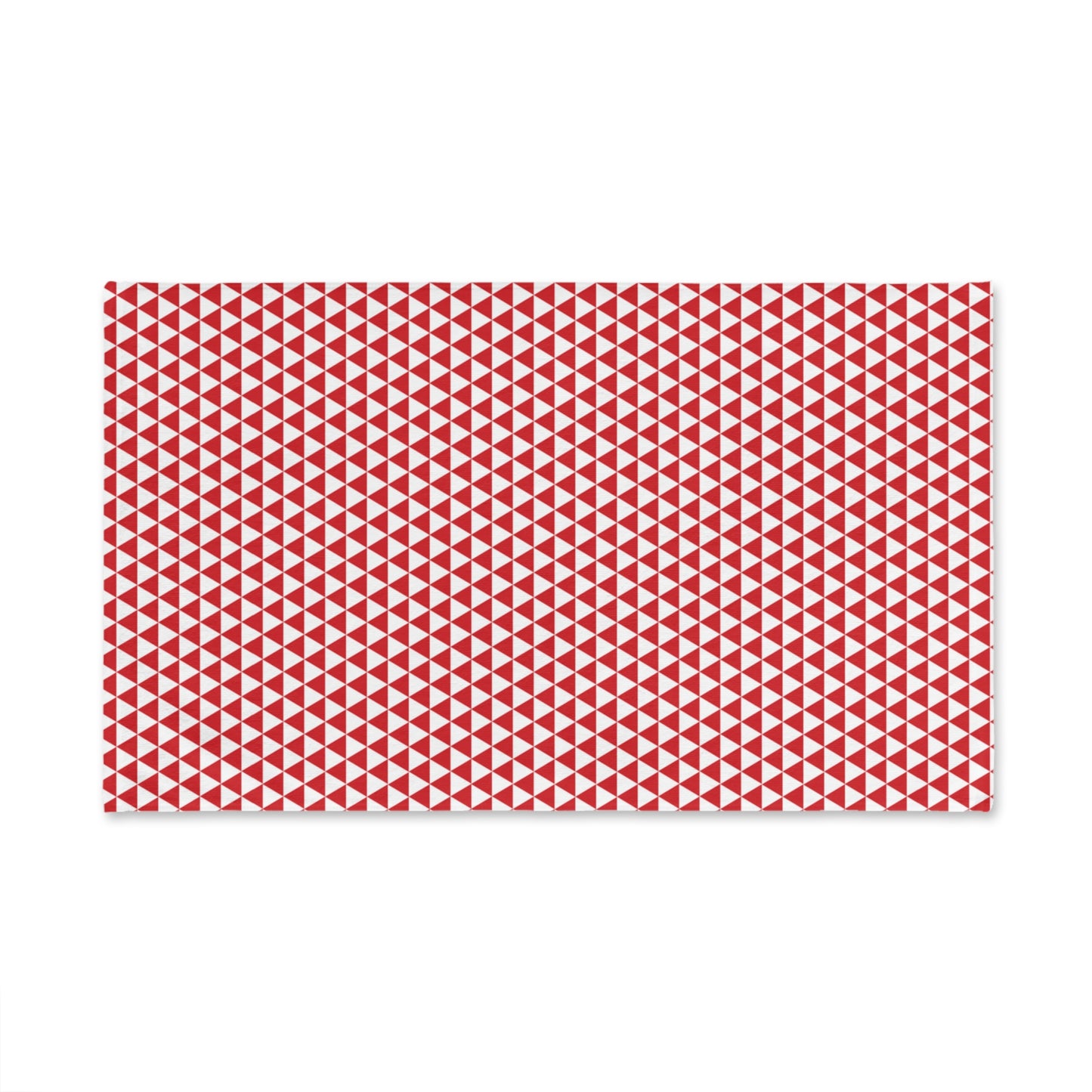Red Triangle Holiday Hand Towel | Soft Cotton Back, Polyester Front, Festive Home Décor