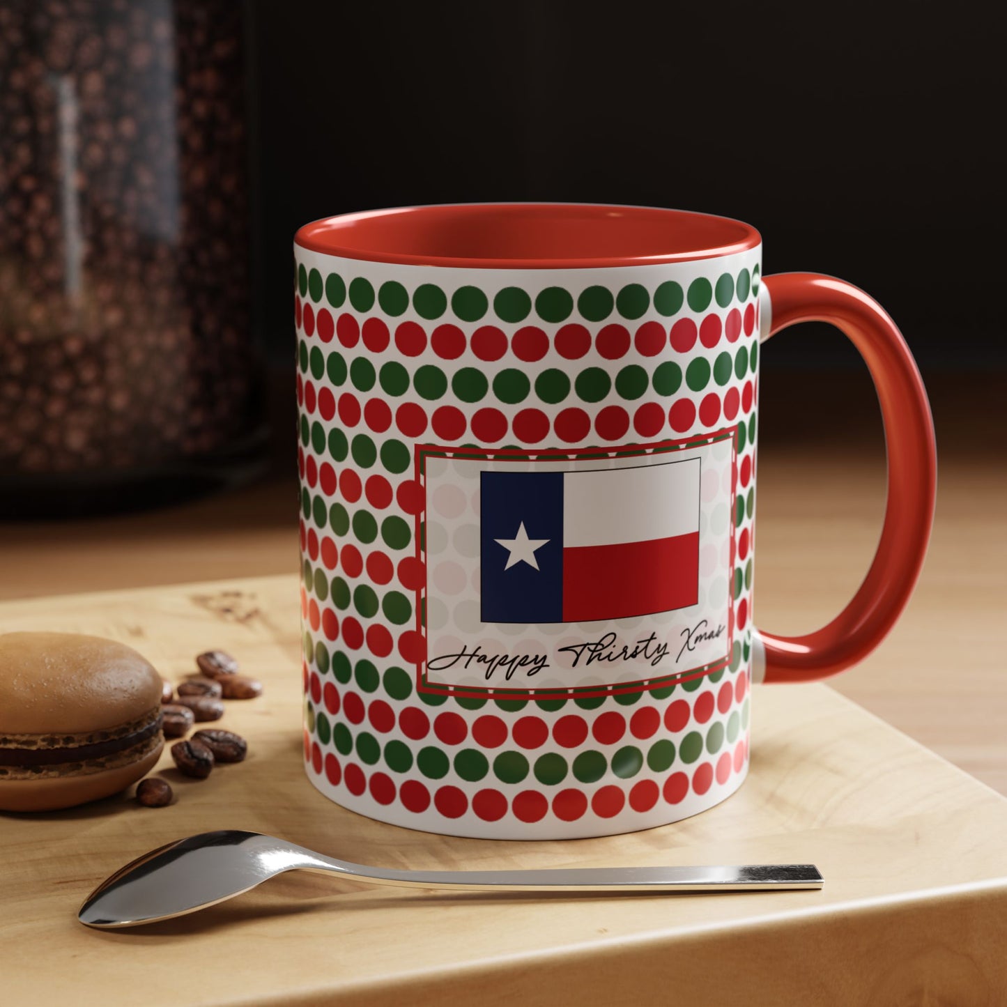 Lit- Christmas Polka Dots Personalizable Christmas Ceramic Mug (11oz, 15 oz)