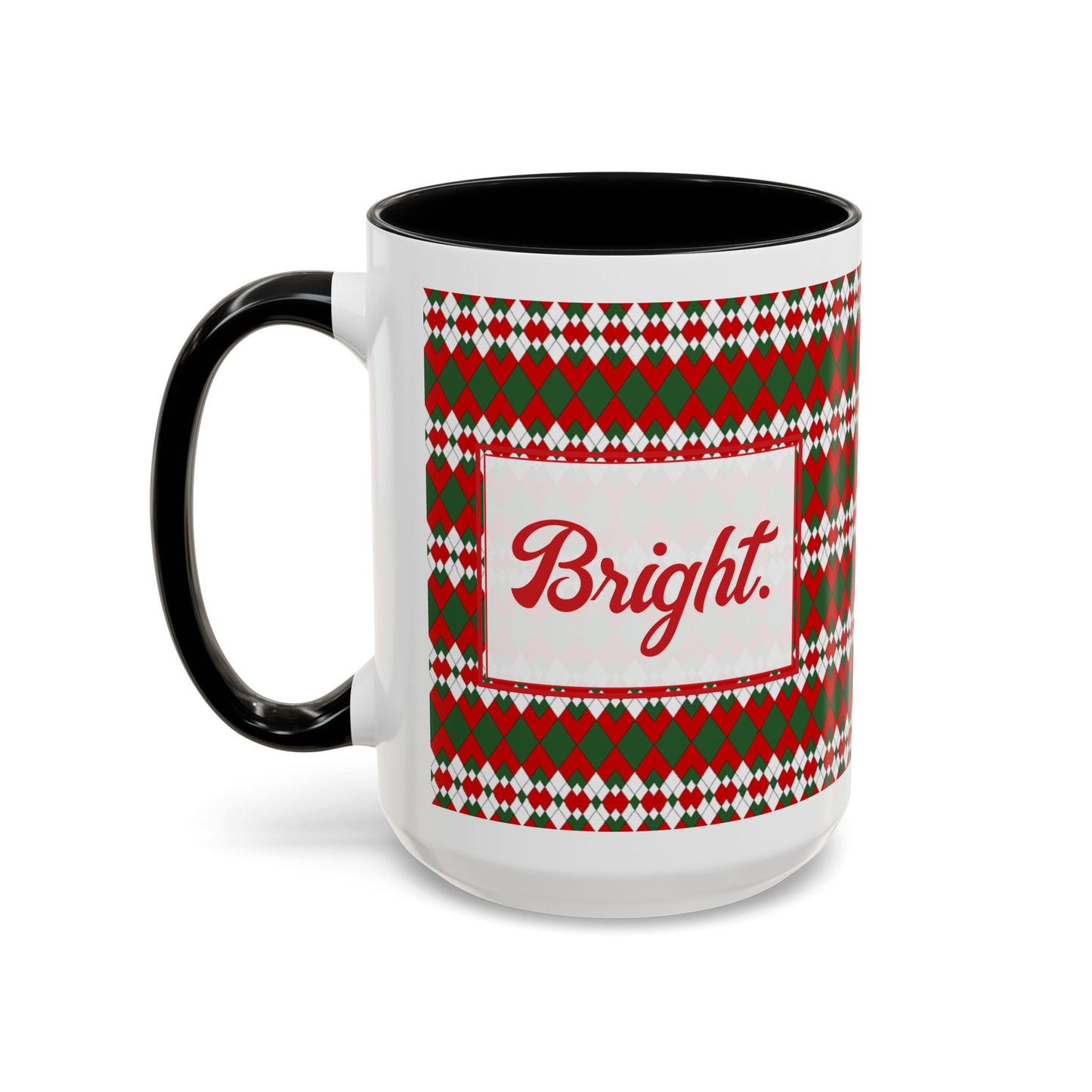 Bright- Christmas Extra Argyle Personalizable Christmas Ceramic Mug (11oz, 15 oz)