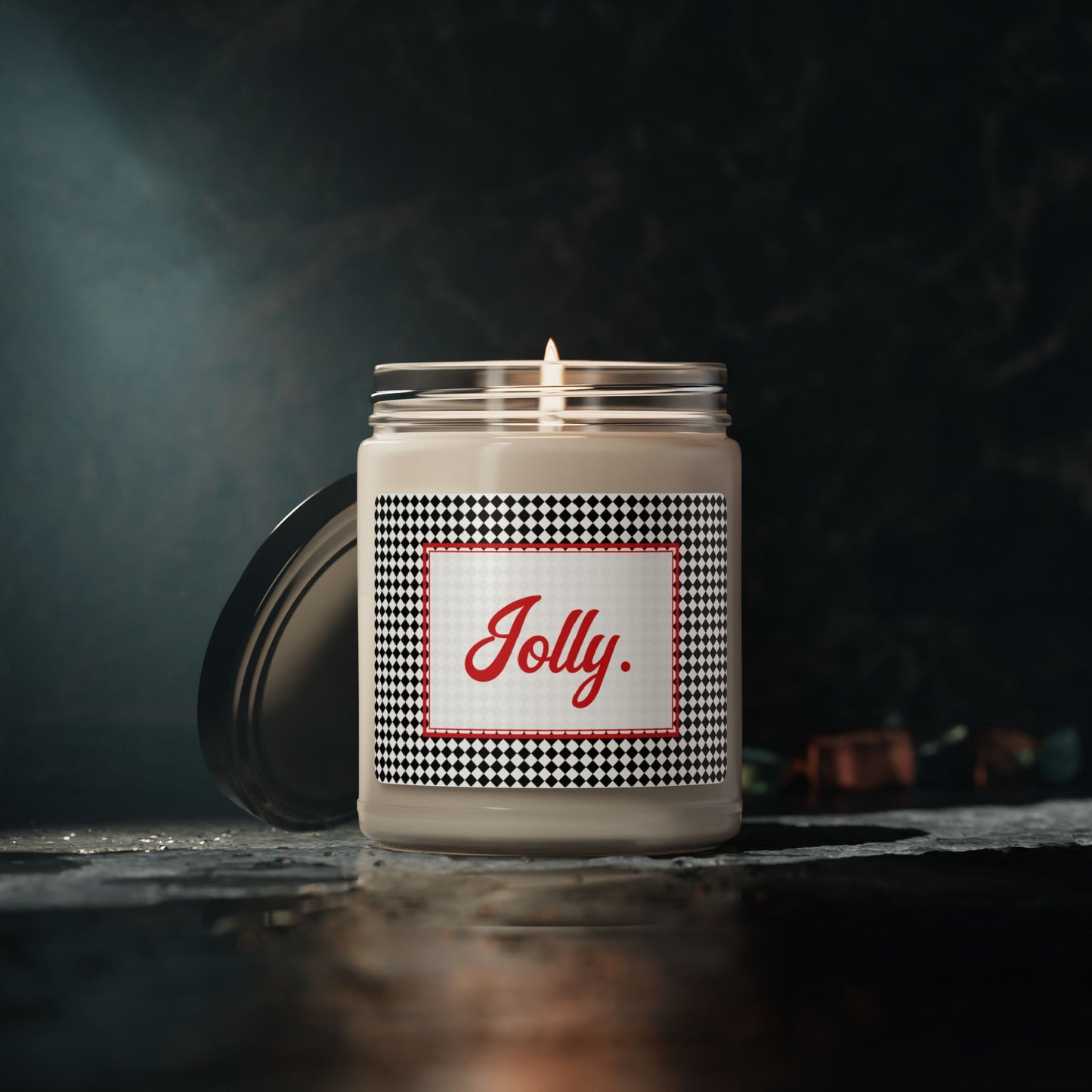 Jolly- Black Argyle Scented Soy Candle, 9oz