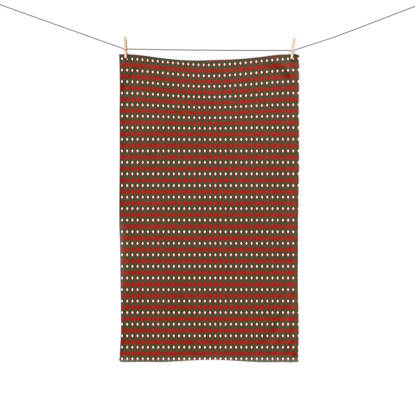 Christmas Fancy Argyle Hand Towel