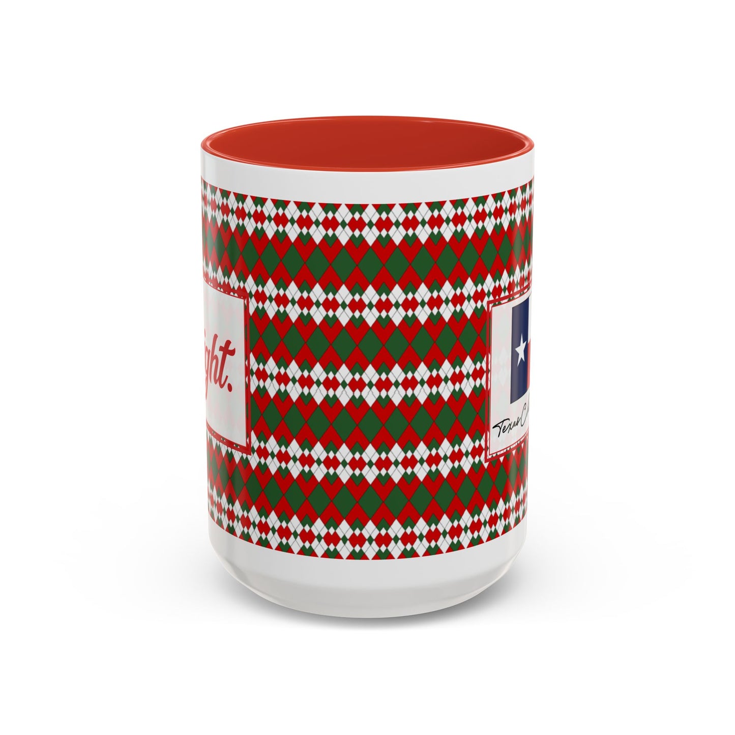 Bright- Christmas Extra Argyle Personalizable Christmas Ceramic Mug (11oz, 15 oz)