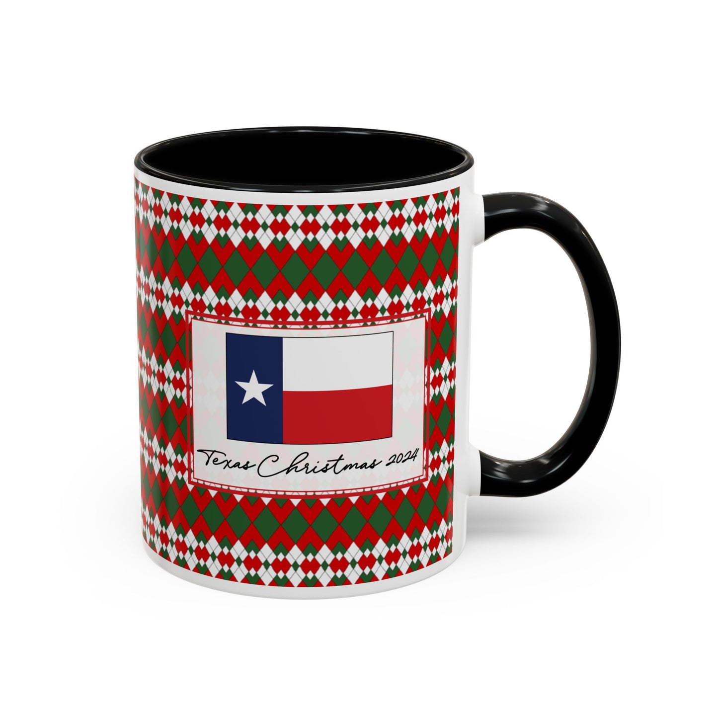 Lit- Christmas Extra Argyle Personalizable Christmas Ceramic Mug (11oz, 15 oz)