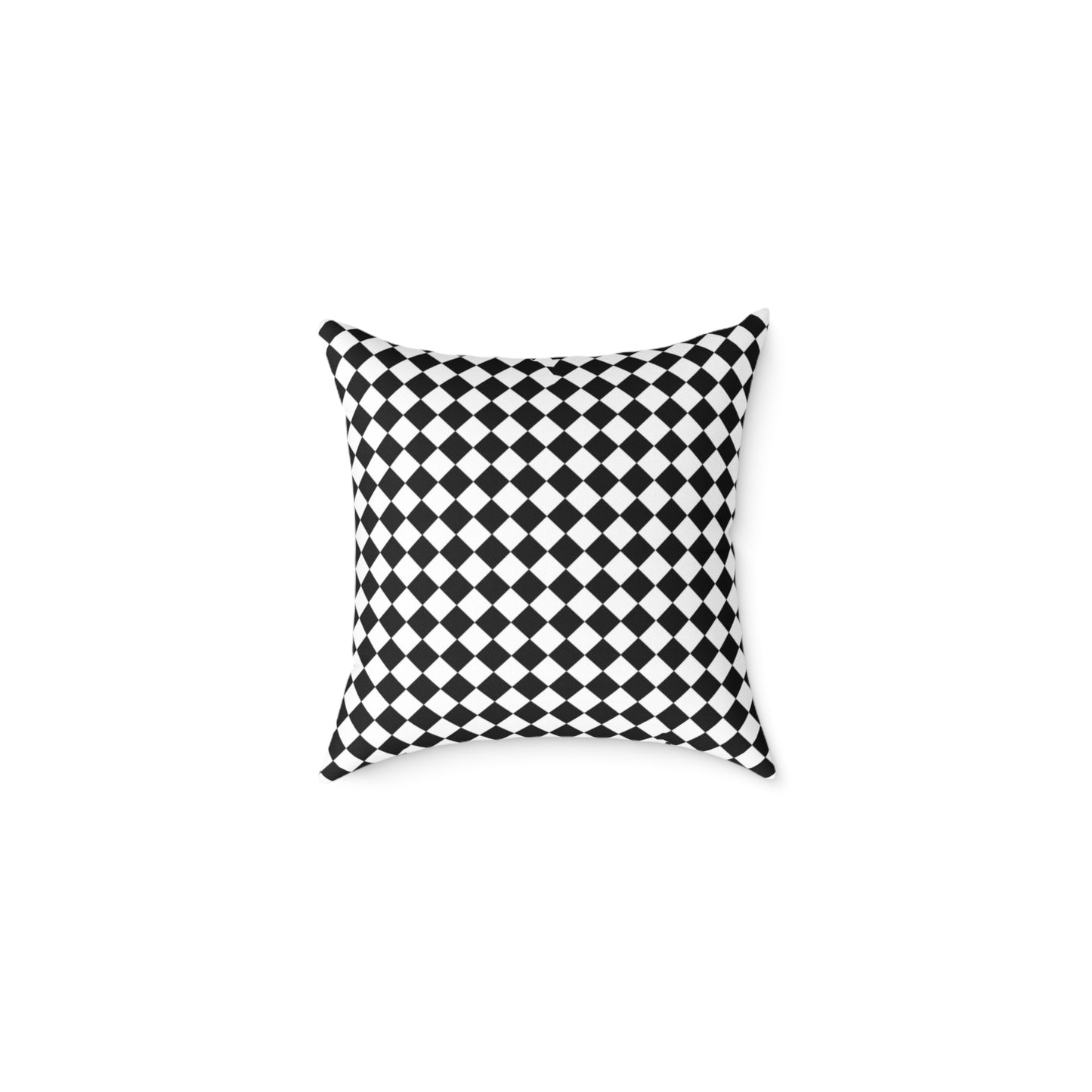 Black & White Argyle Christmas Decorative Pillow | Double‑Sided Poly Canvas Cushion, Vibrant Holiday Décor, 5 Sizes