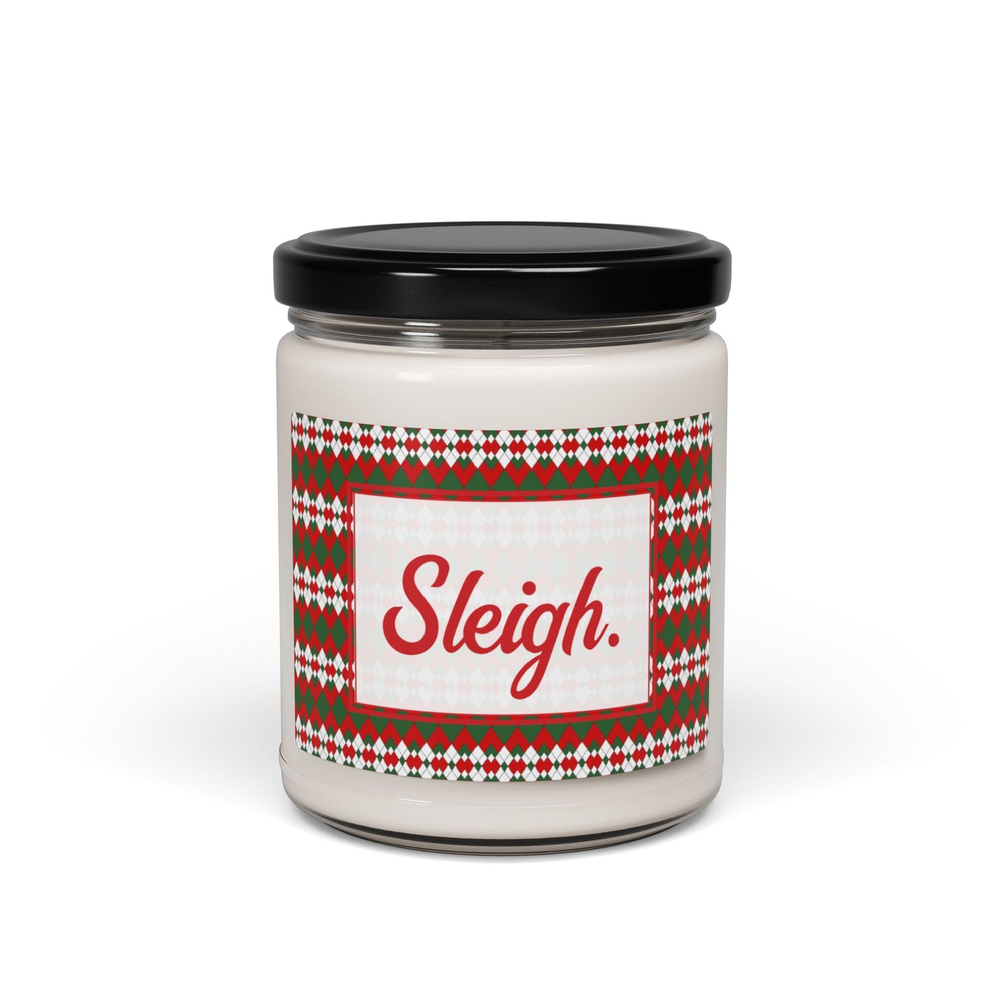 Sleigh- Christmas Extra Argyle Scented Soy Candle, 9oz