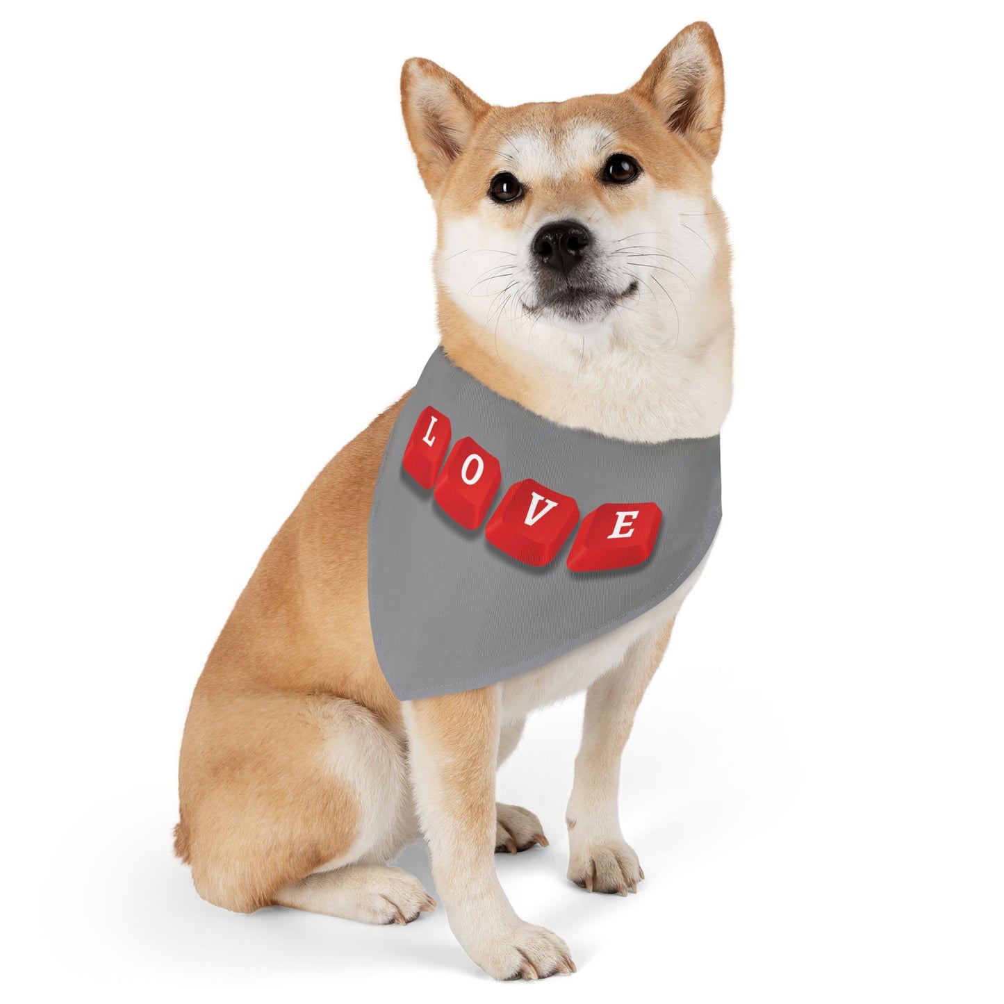LOVE Key Caps Clip-On Pet Bandana Collar