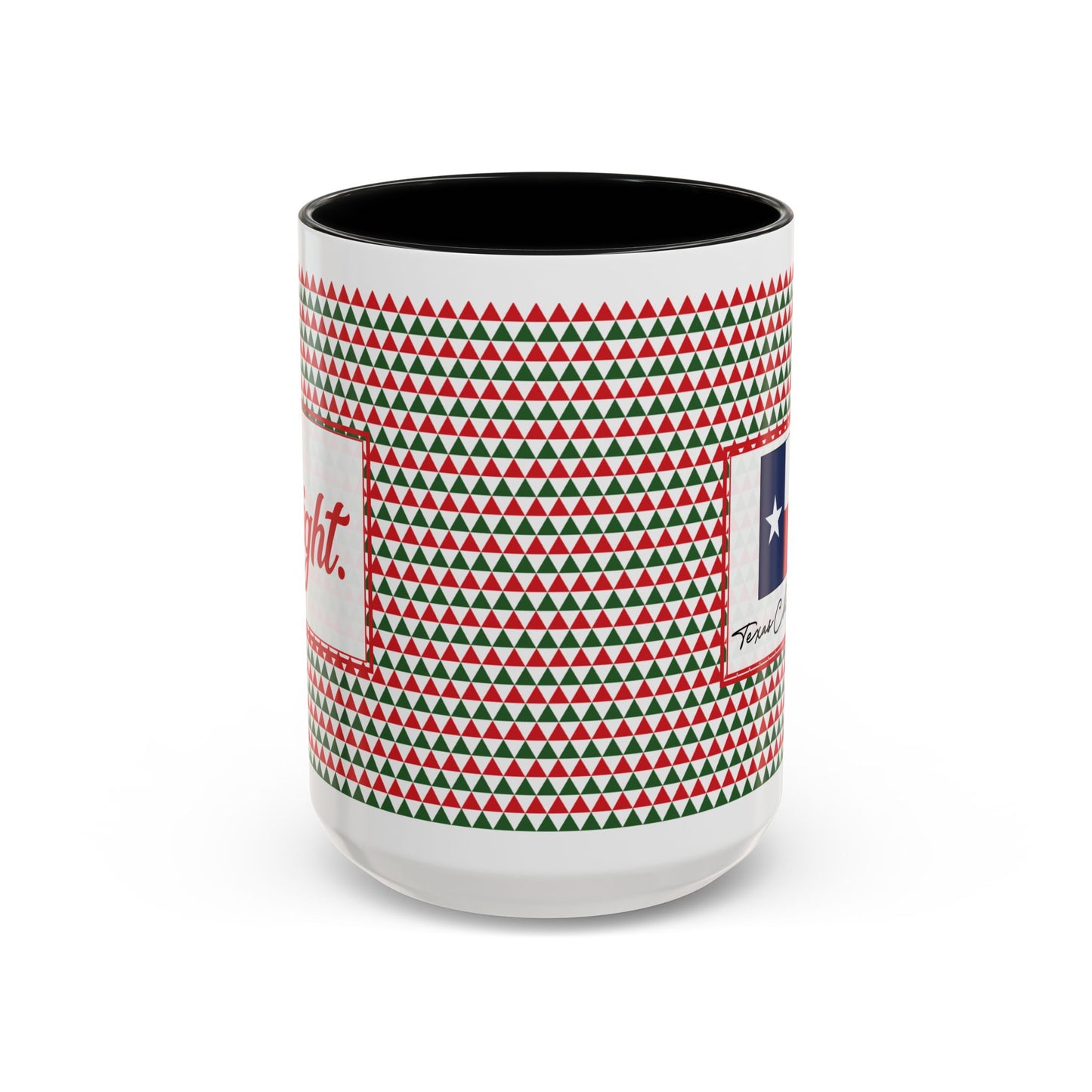 Bright- Red & Green Triangles Personalizable Christmas Ceramic Mug (11oz, 15 oz)