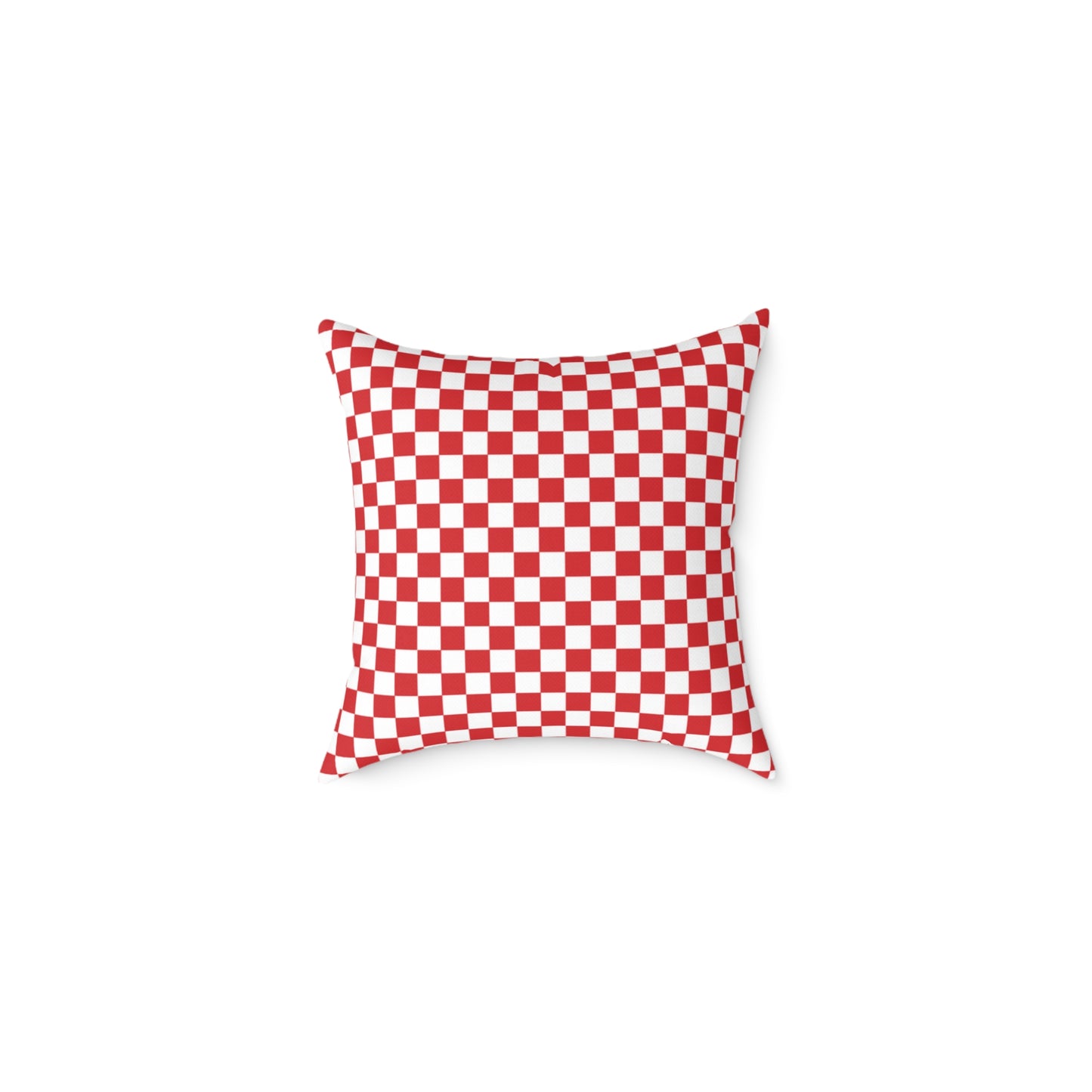 Red Check Checkered Pillow | Square Poly Canvas Home Decor, Throw Cushion for Living Room, Modern Bedroom, Wedding Gift
