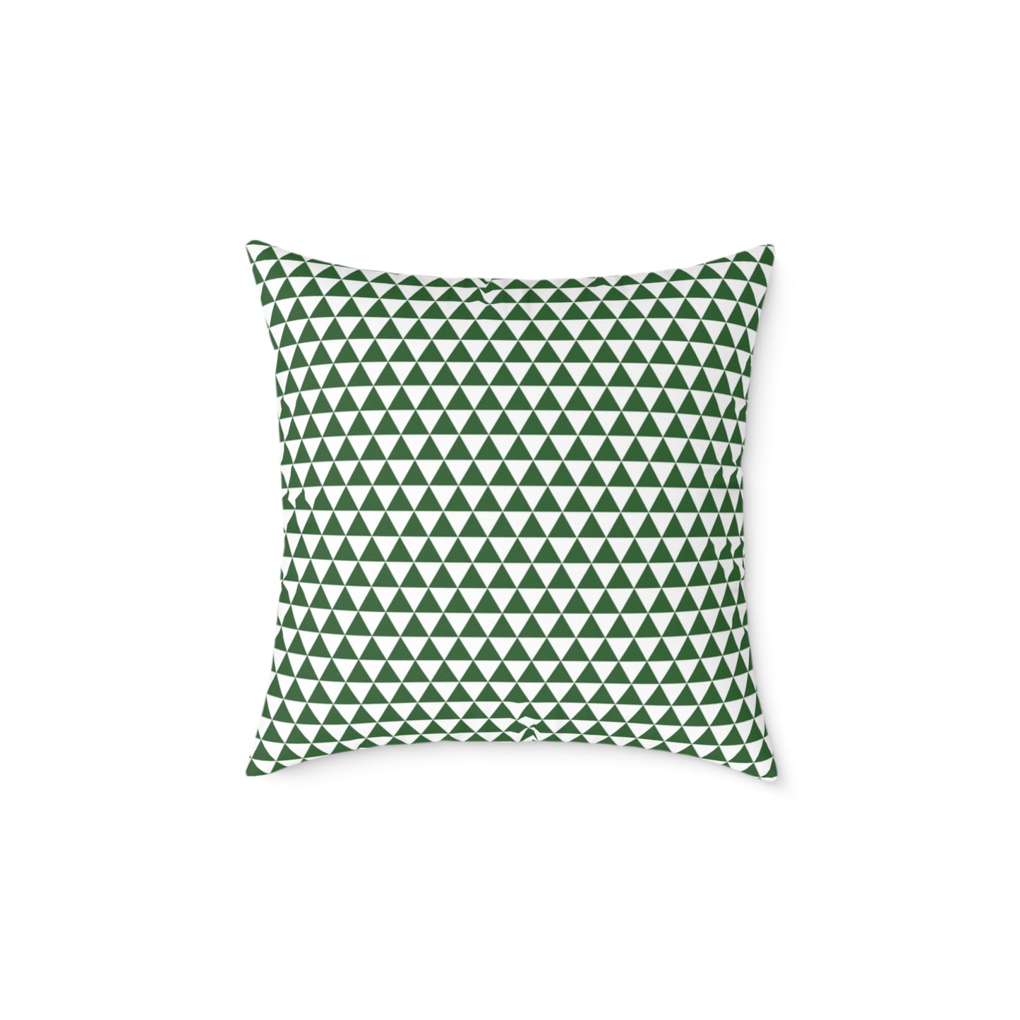 Green Triangle Christmas Decorative Pillow | Double‑Sided Poly Canvas Cushion, Vibrant Holiday Décor, 5 Sizes
