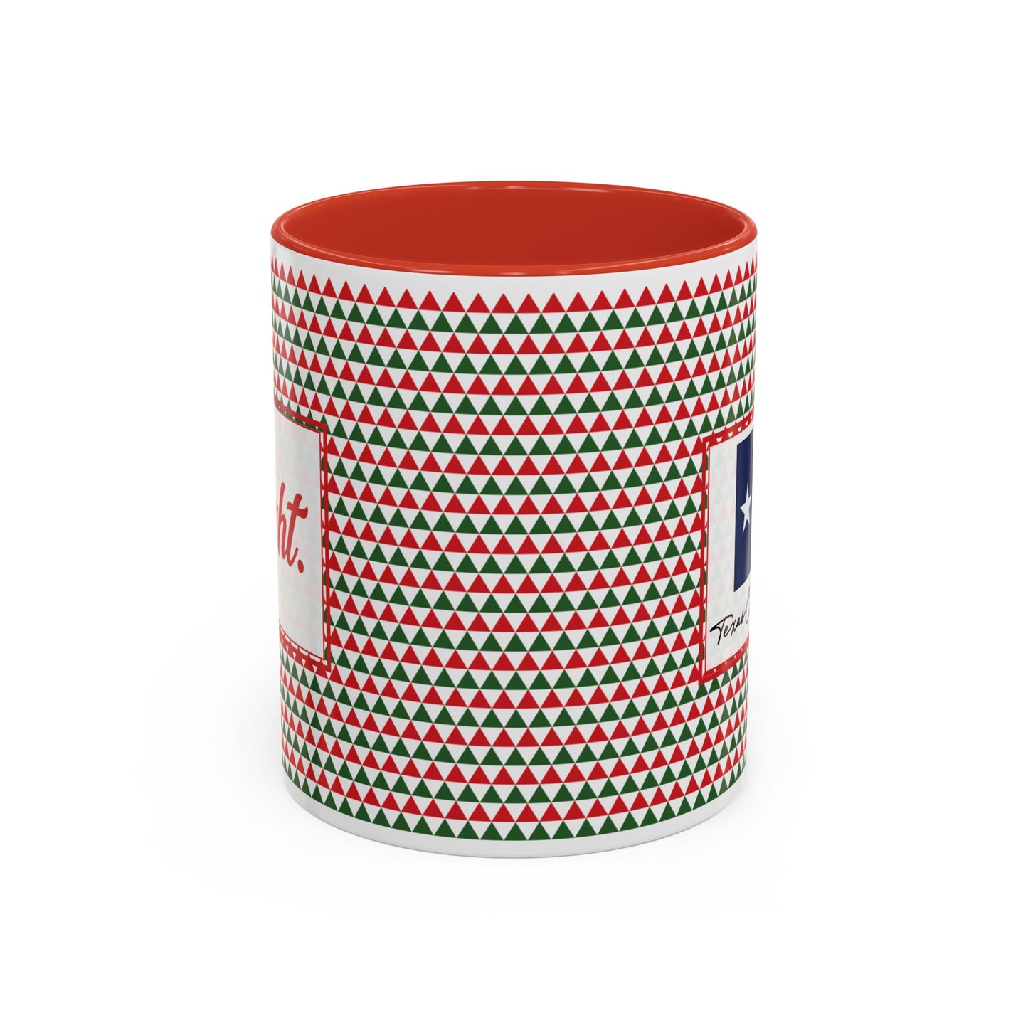 Bright- Red & Green Triangles Personalizable Christmas Ceramic Mug (11oz, 15 oz)