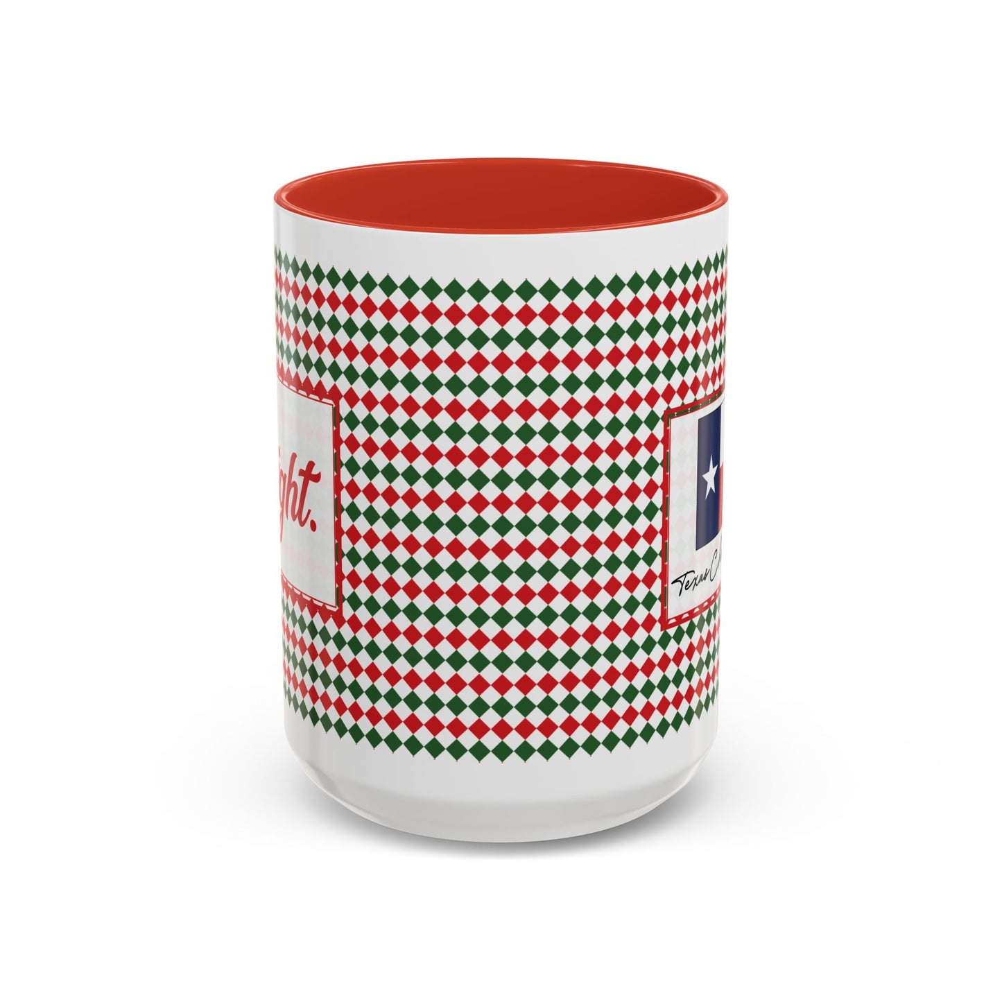 Bright- Christmas Argyle Personalizable Christmas Ceramic Mug (11oz, 15 oz)