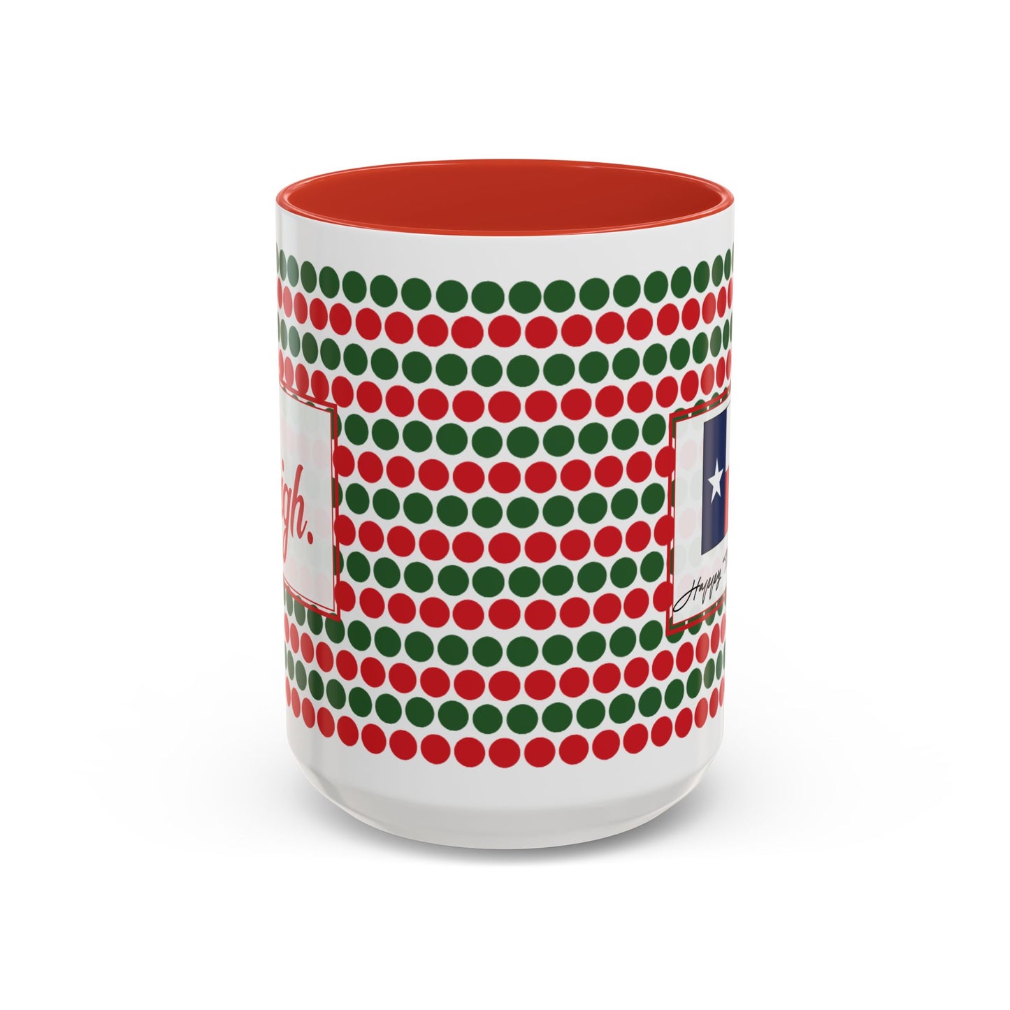 Sleigh- Christmas Polka Dots Personalizable Christmas Ceramic Mug (11oz, 15 oz)