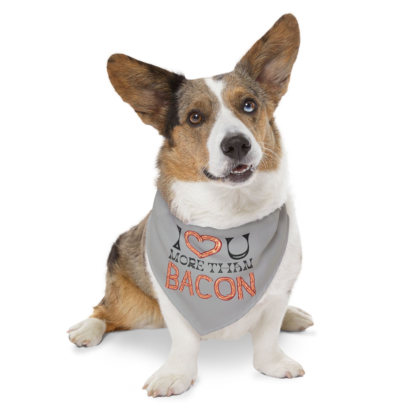 I Love You More Than Bacon Clip-On Pet Bandana Collar