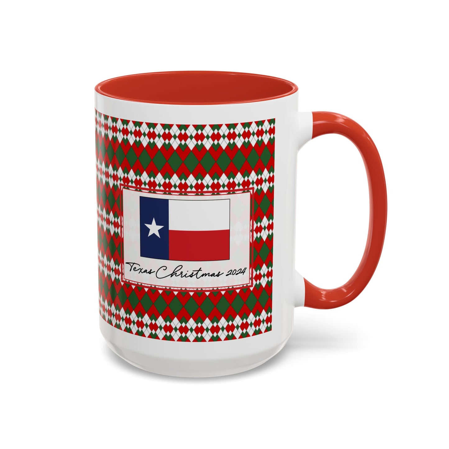 Lit- Christmas Extra Argyle Personalizable Christmas Ceramic Mug (11oz, 15 oz)