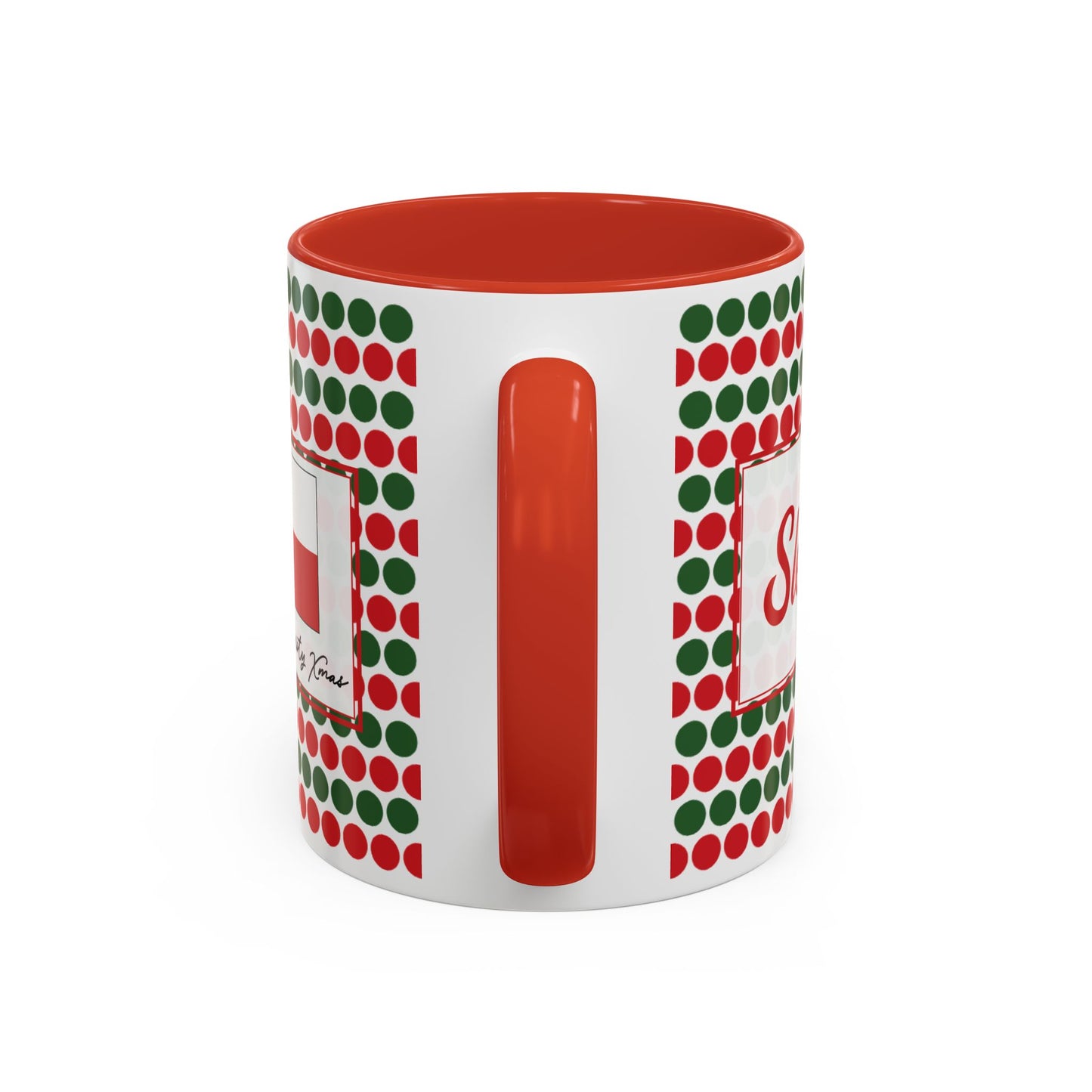 Sleigh- Christmas Polka Dots Personalizable Christmas Ceramic Mug (11oz, 15 oz)