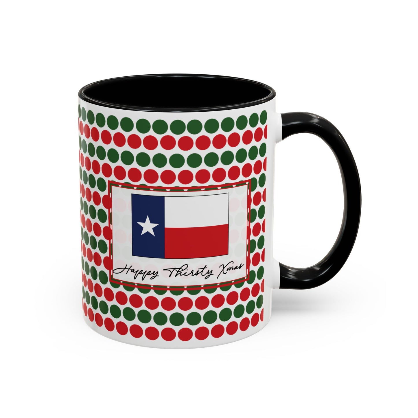 Lit- Christmas Polka Dots Personalizable Christmas Ceramic Mug (11oz, 15 oz)