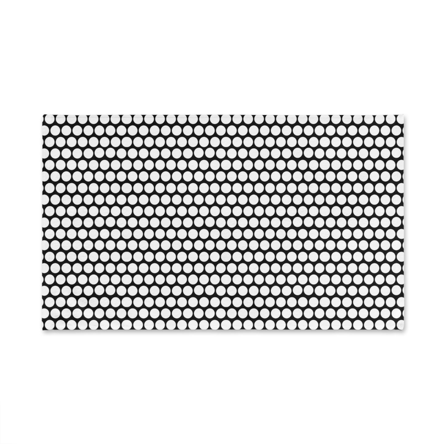 White Polka Dot on Black Holiday Hand Towel | Soft Cotton Back, Polyester Front, Festive Home Décor